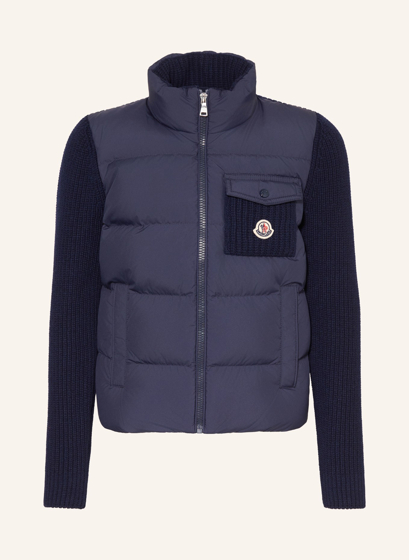 MONCLER enfant Daunenjacke im Materialmix: DUNKELBLAU
