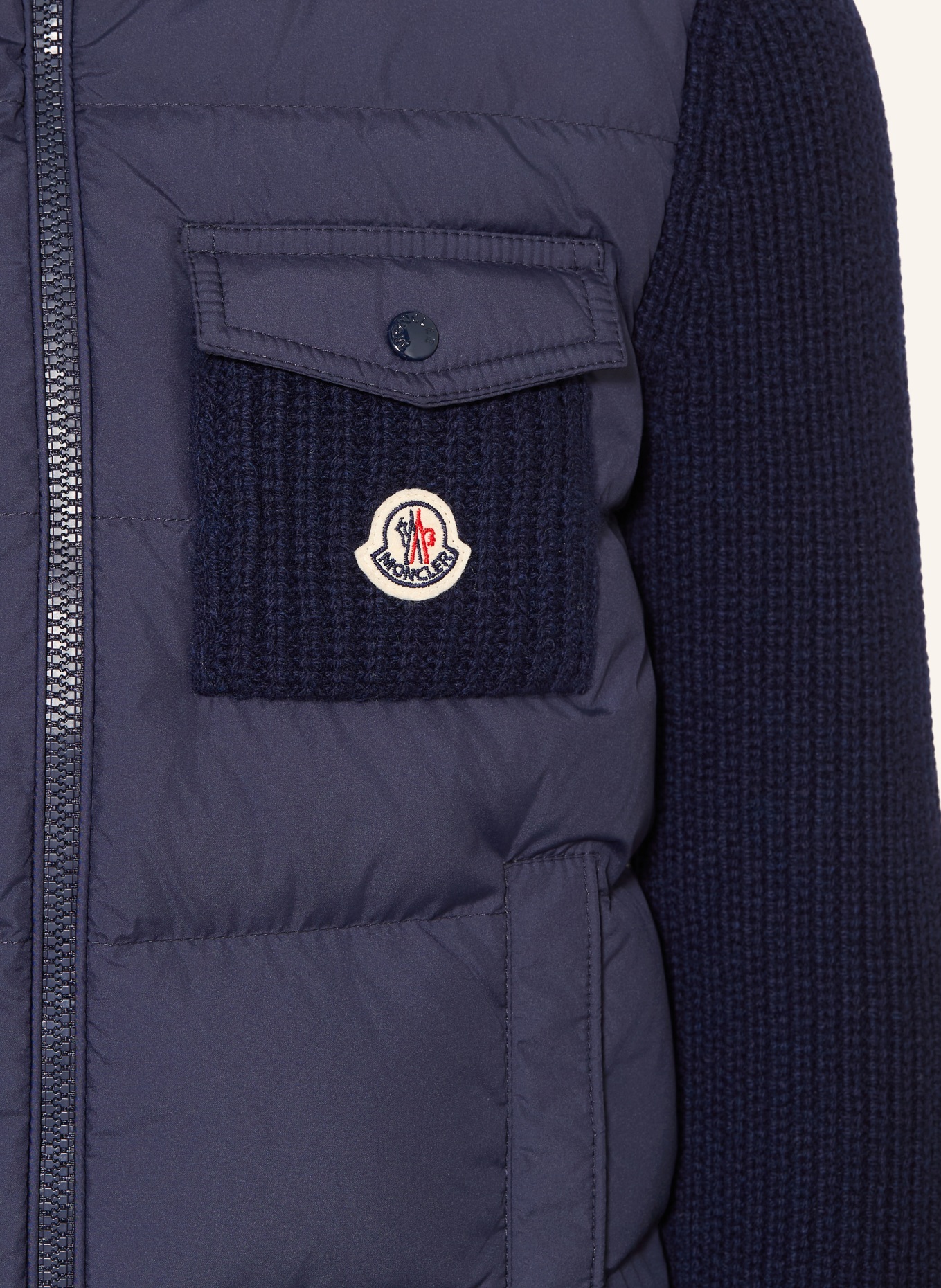 MONCLER enfant Daunenjacke im Materialmix: DUNKELBLAU