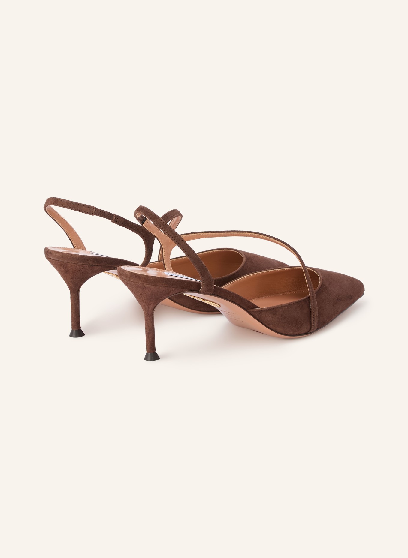 AQUAZZURA DYNASTY Slingback Pumps: DARK BROWN