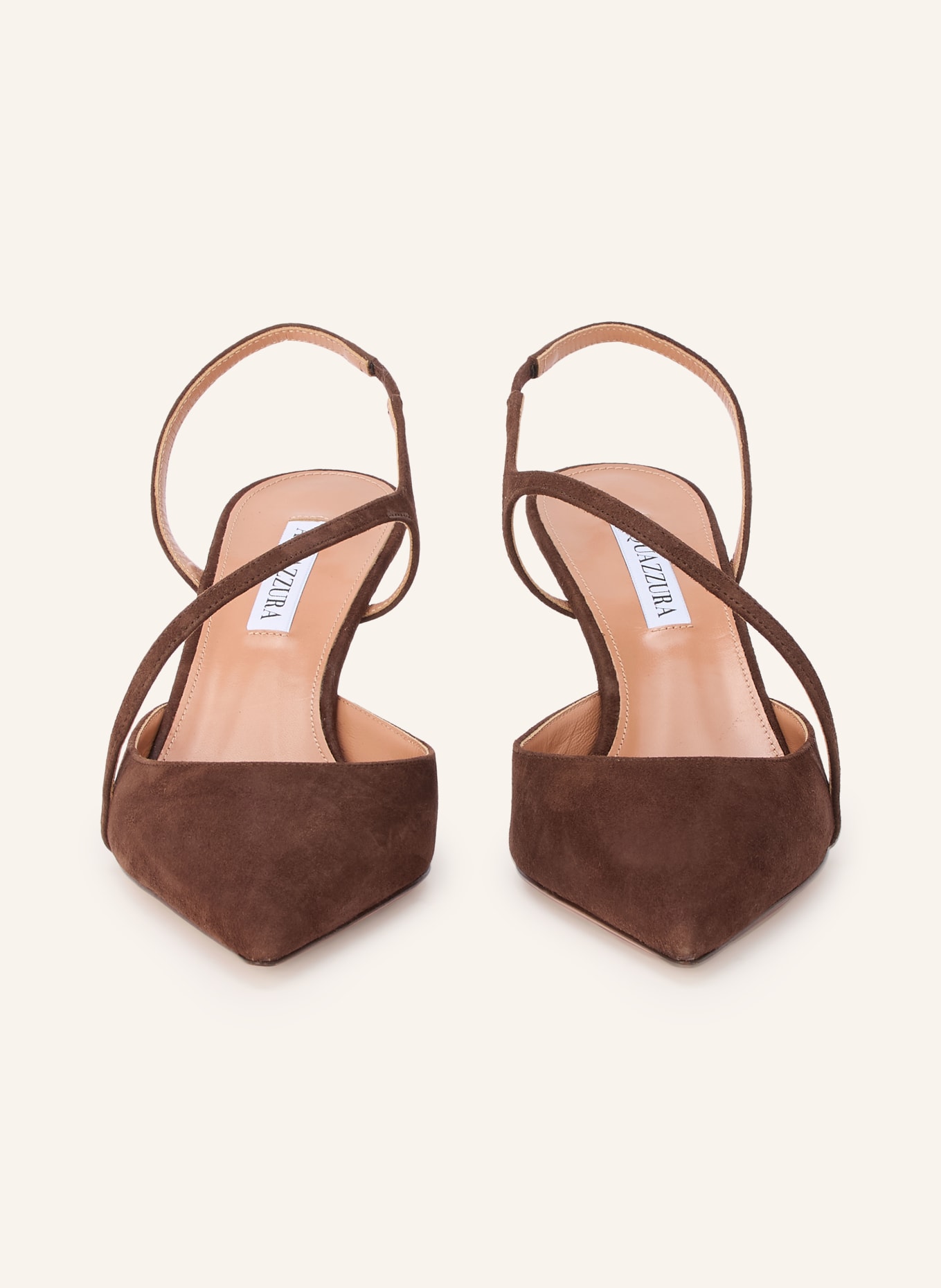 AQUAZZURA DYNASTY Slingback Pumps: DARK BROWN