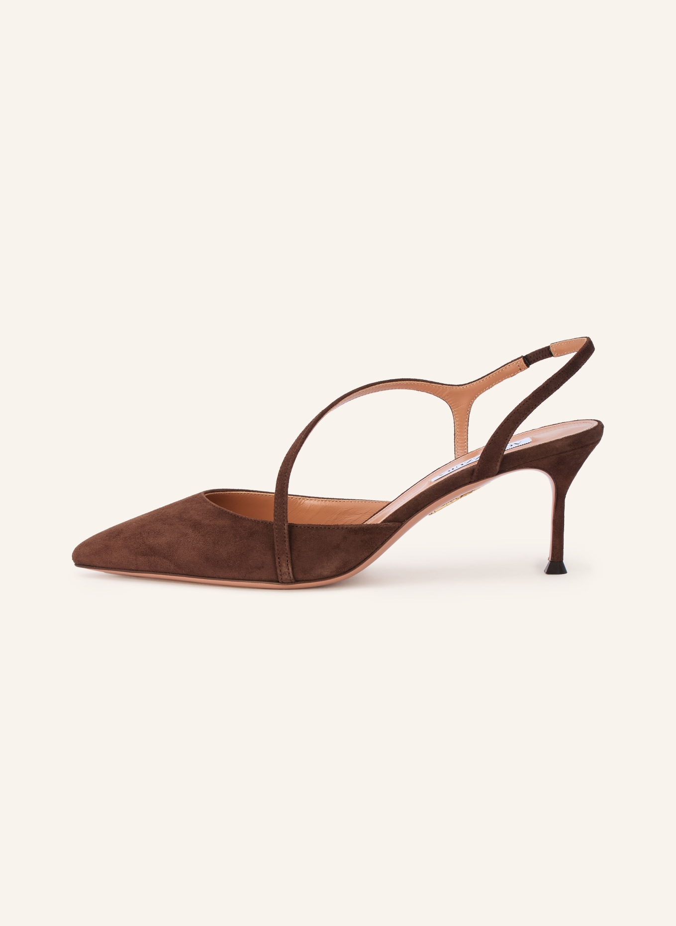 AQUAZZURA DYNASTY Slingback Pumps: DARK BROWN