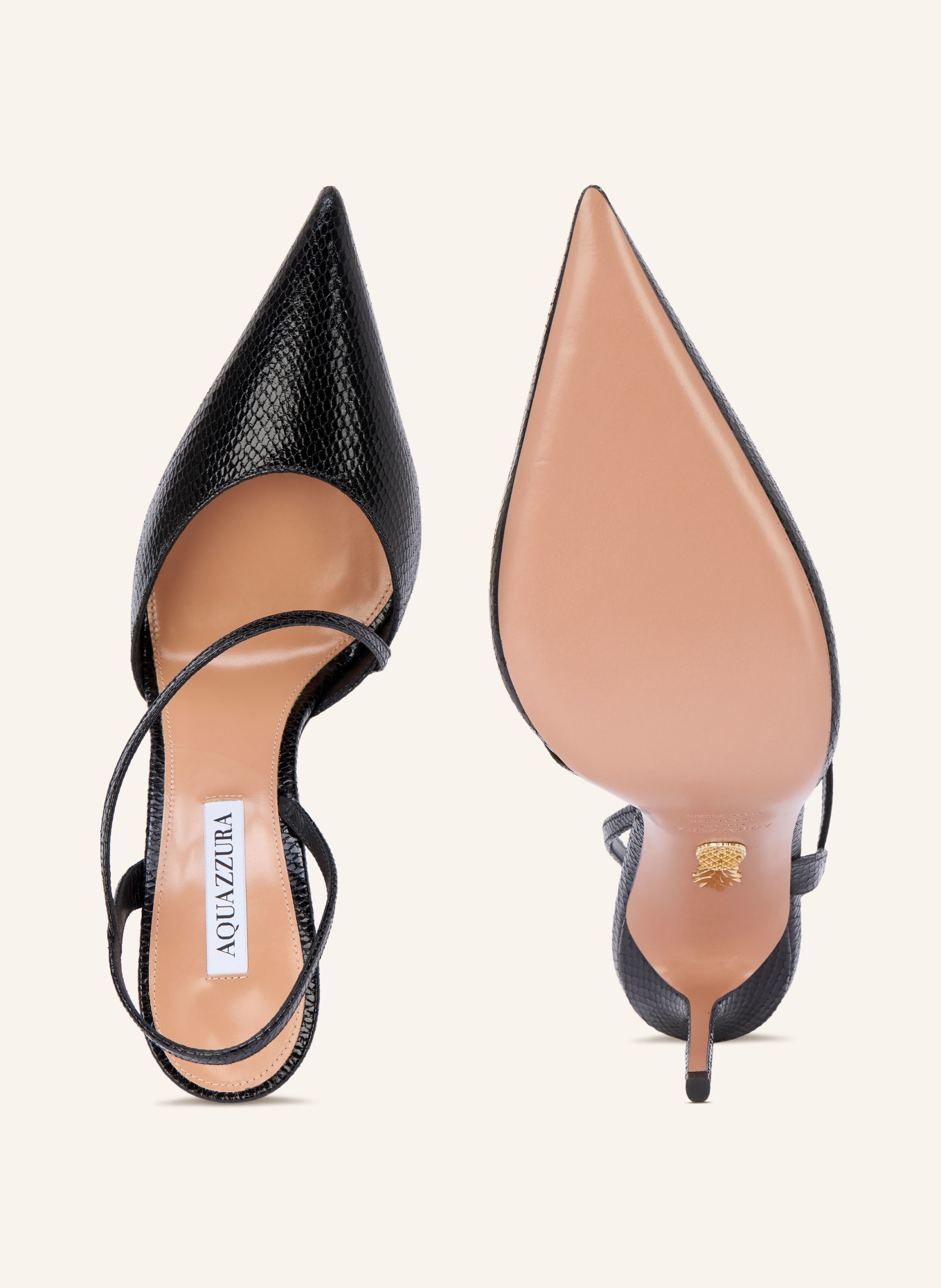 AQUAZZURA Slingbacks DYNASTY: ZWART