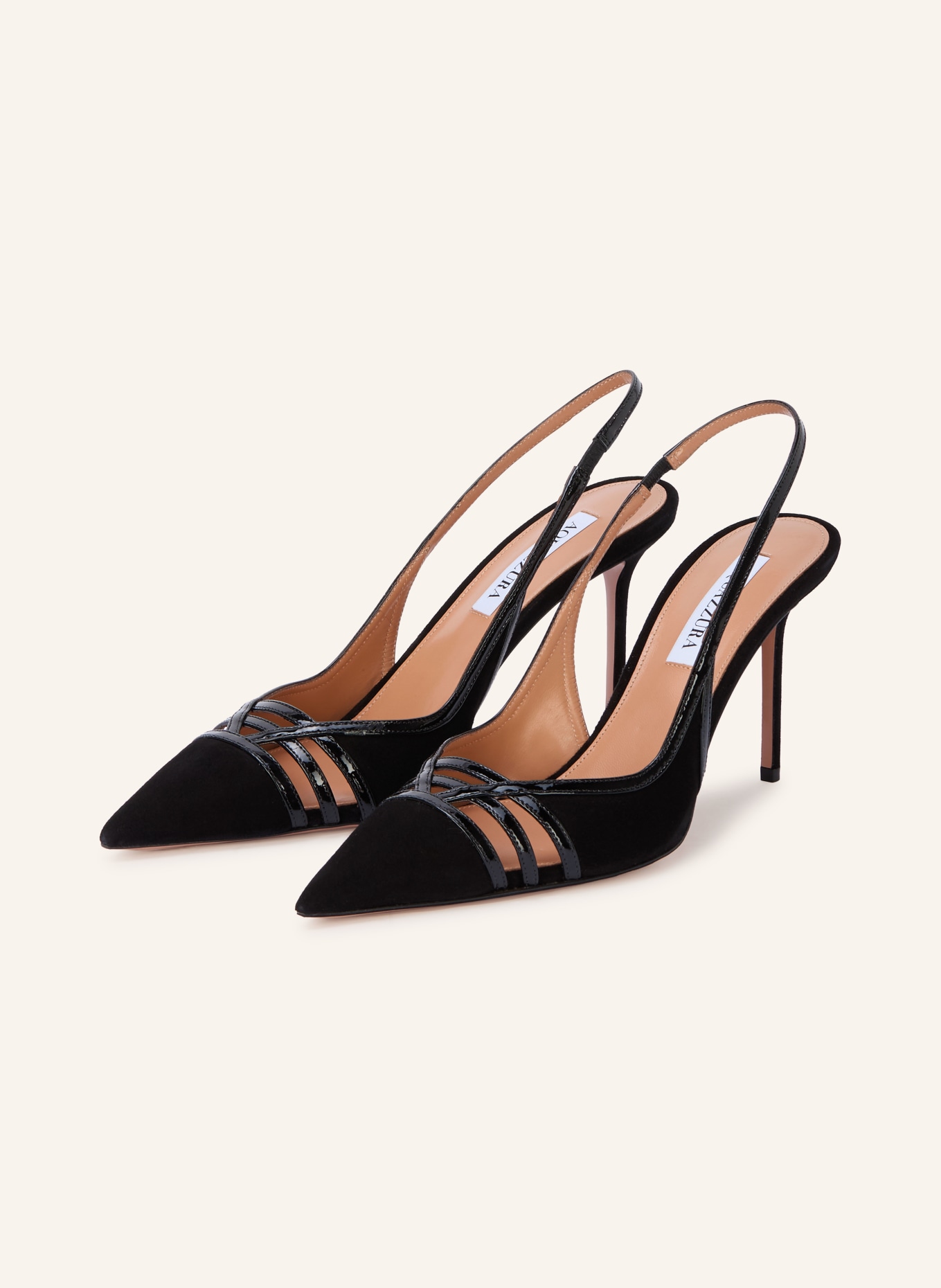 AQUAZZURA Slanke pumps KARI SLING 85: ZWART