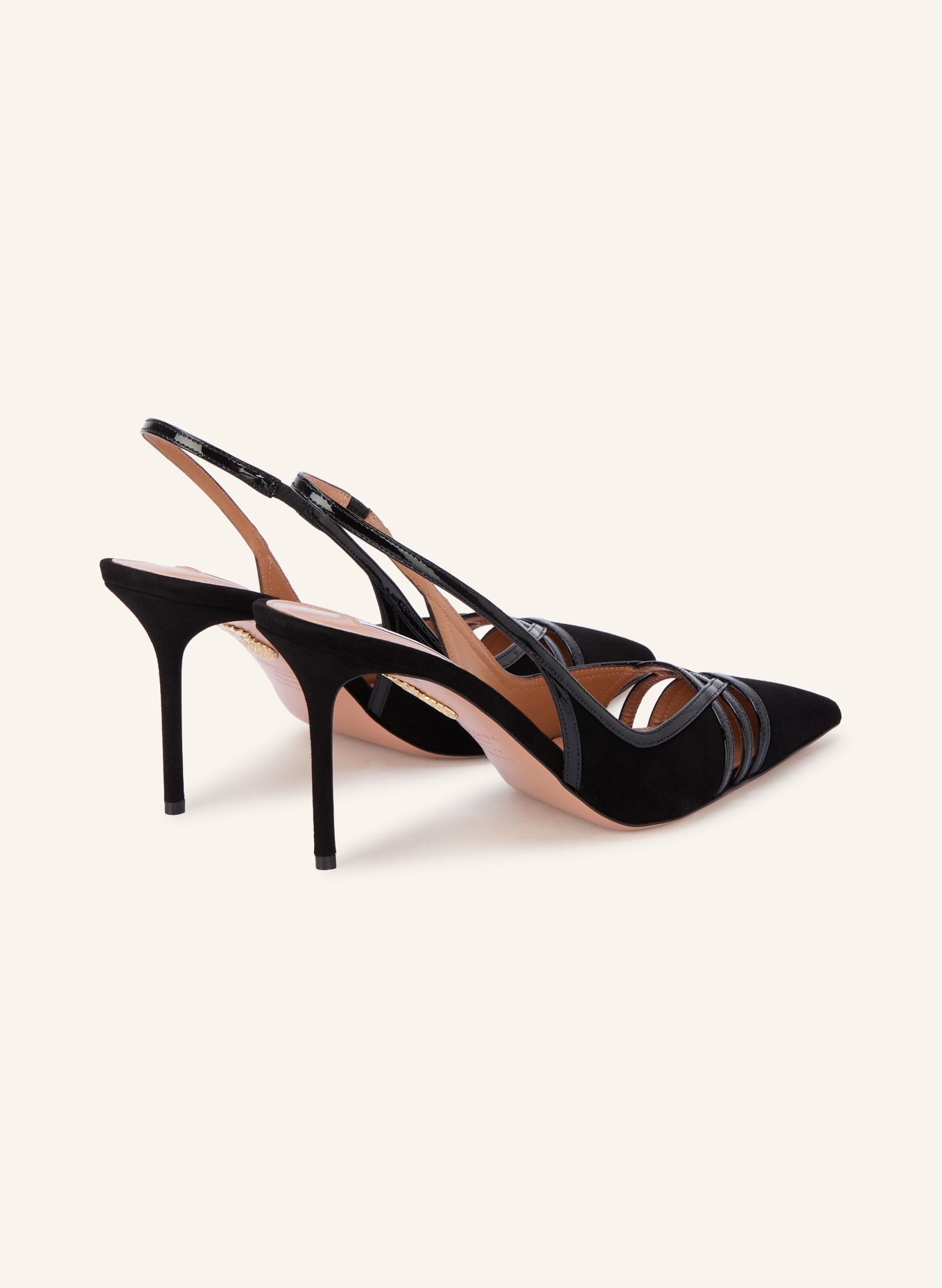 AQUAZZURA Slanke pumps KARI SLING 85: ZWART
