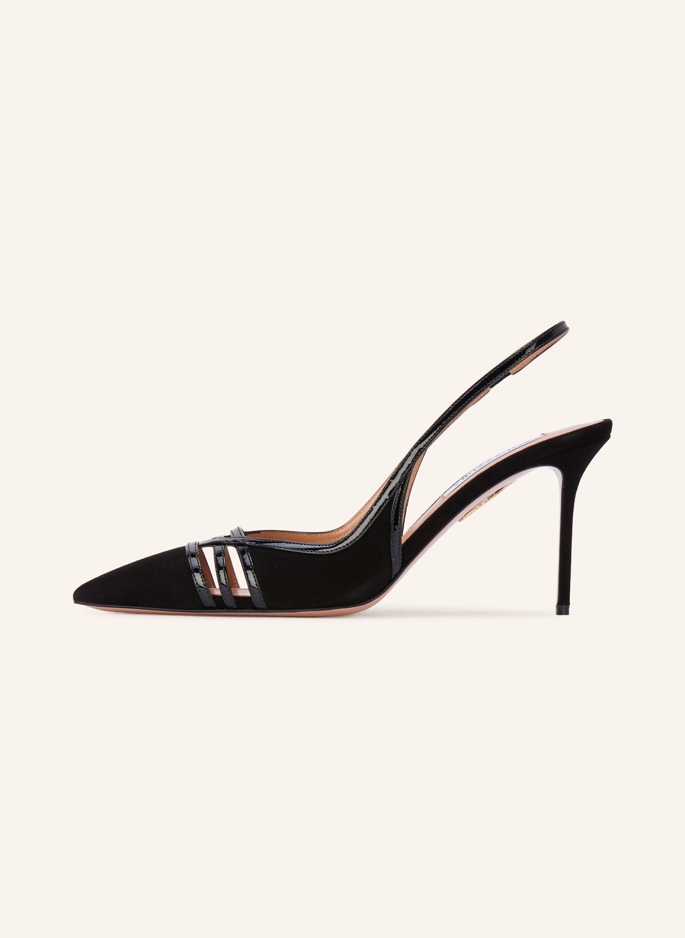 AQUAZZURA Slanke pumps KARI SLING 85: ZWART