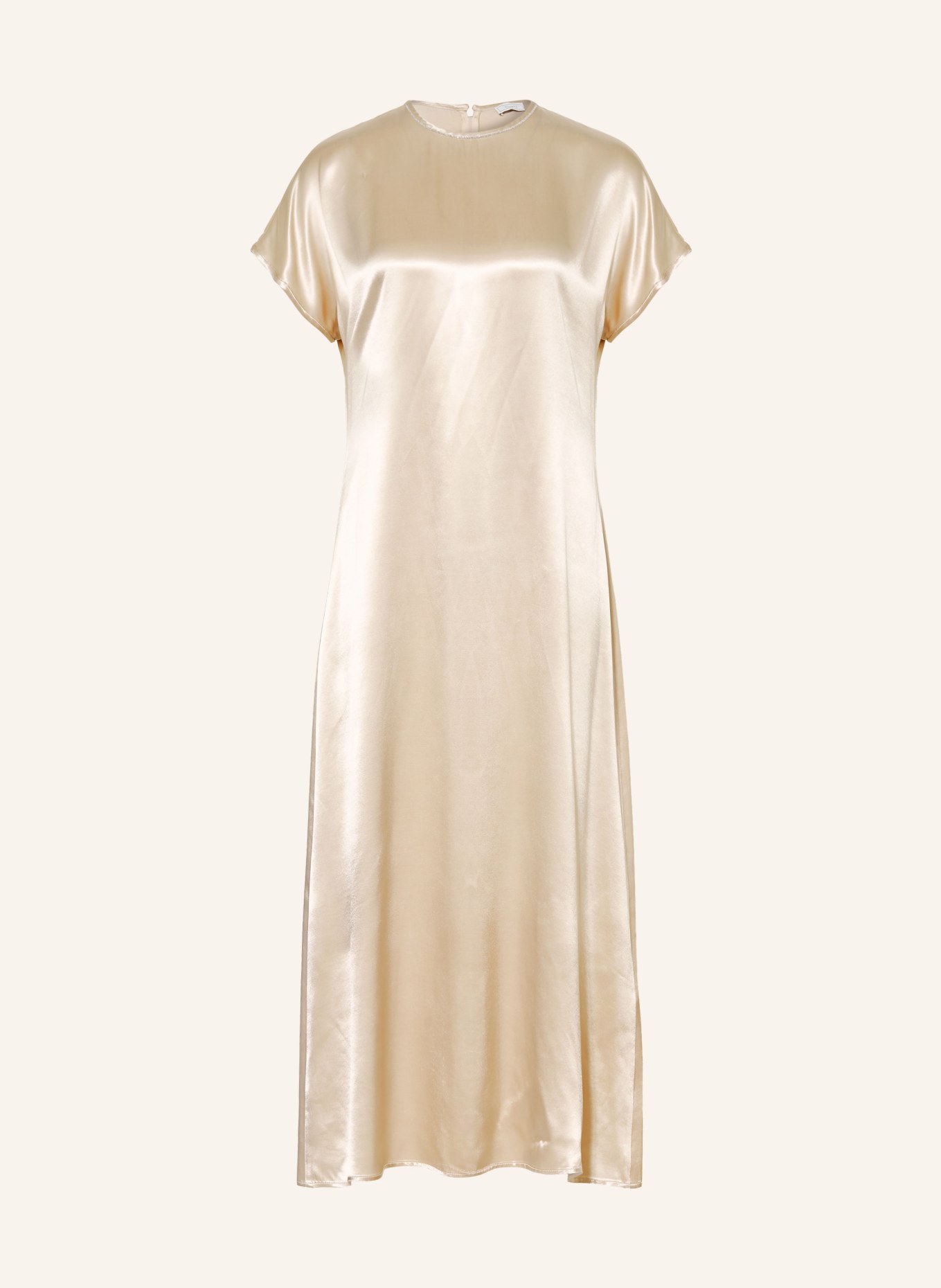 PESERICO Rochie din satin cu pietre decorative: BEJ
