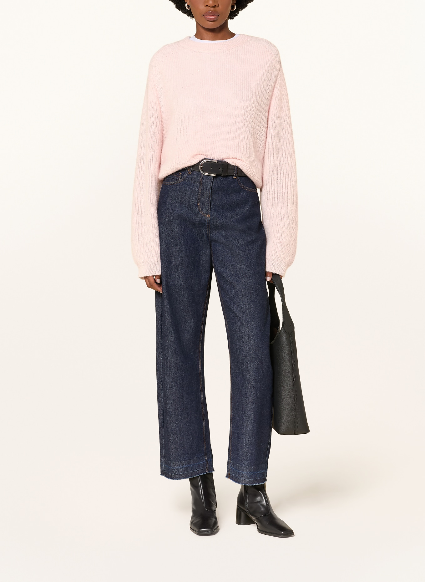 PESERICO Sweater with alpaca and sequins: LIGHT PINK