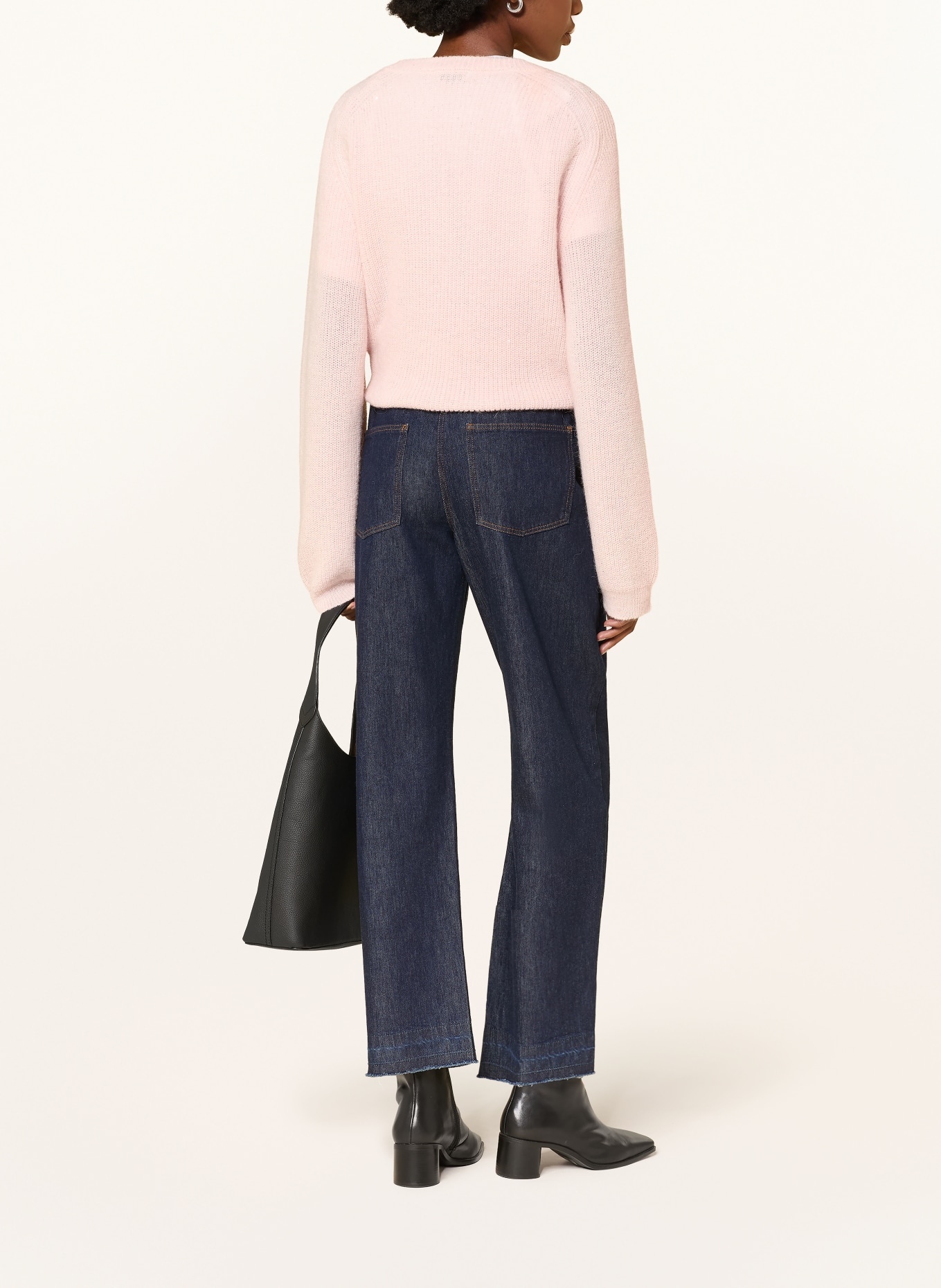 PESERICO Sweater with alpaca and sequins: LIGHT PINK
