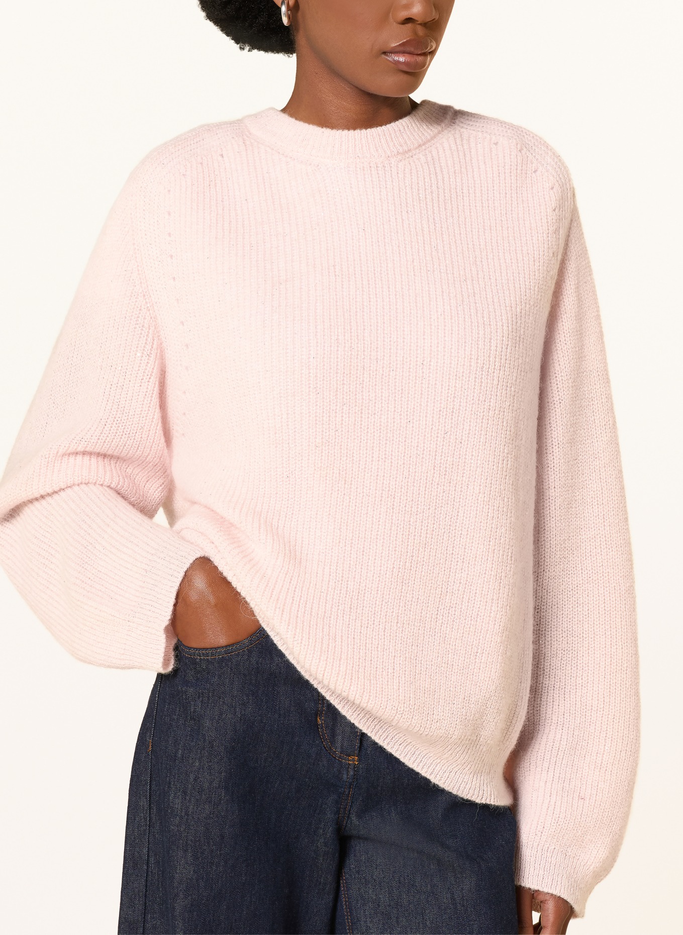 PESERICO Sweater with alpaca and sequins: LIGHT PINK