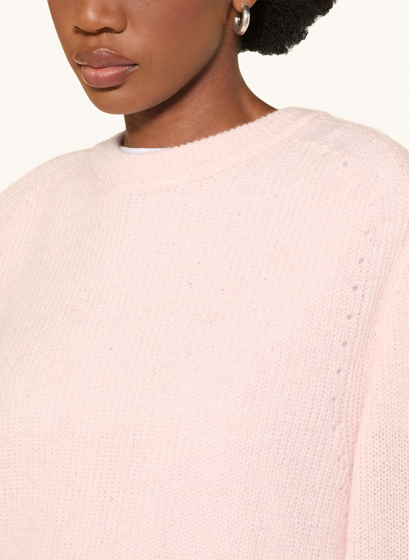 PESERICO Sweater with alpaca and sequins: LIGHT PINK