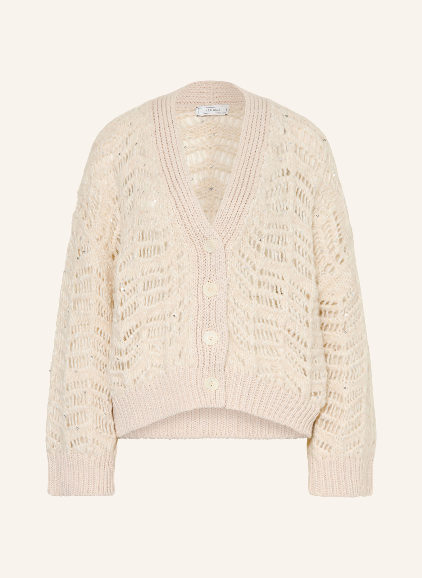 PESERICO Gilet à paillettes: CRÈME