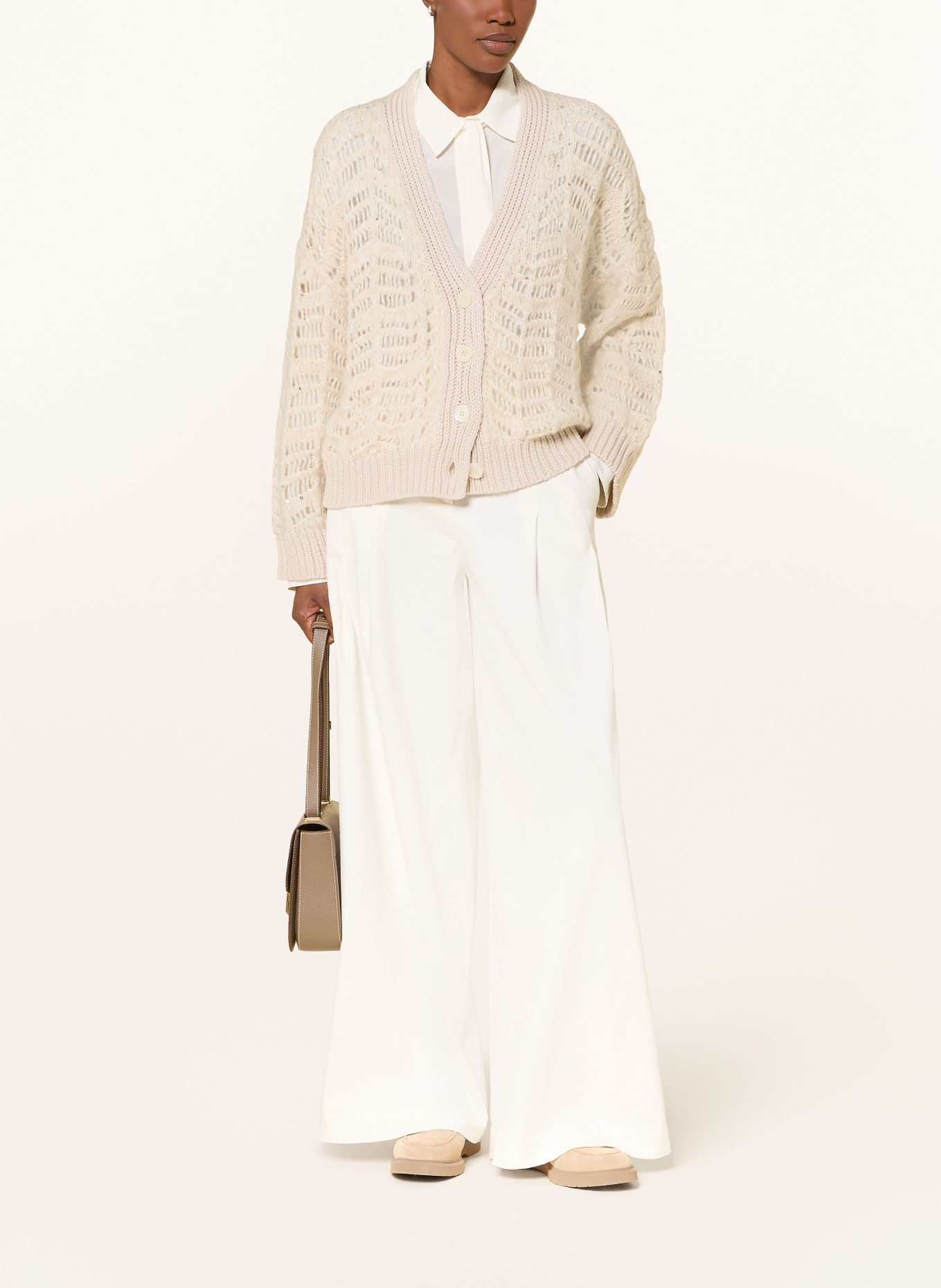 PESERICO Gilet à paillettes: CRÈME