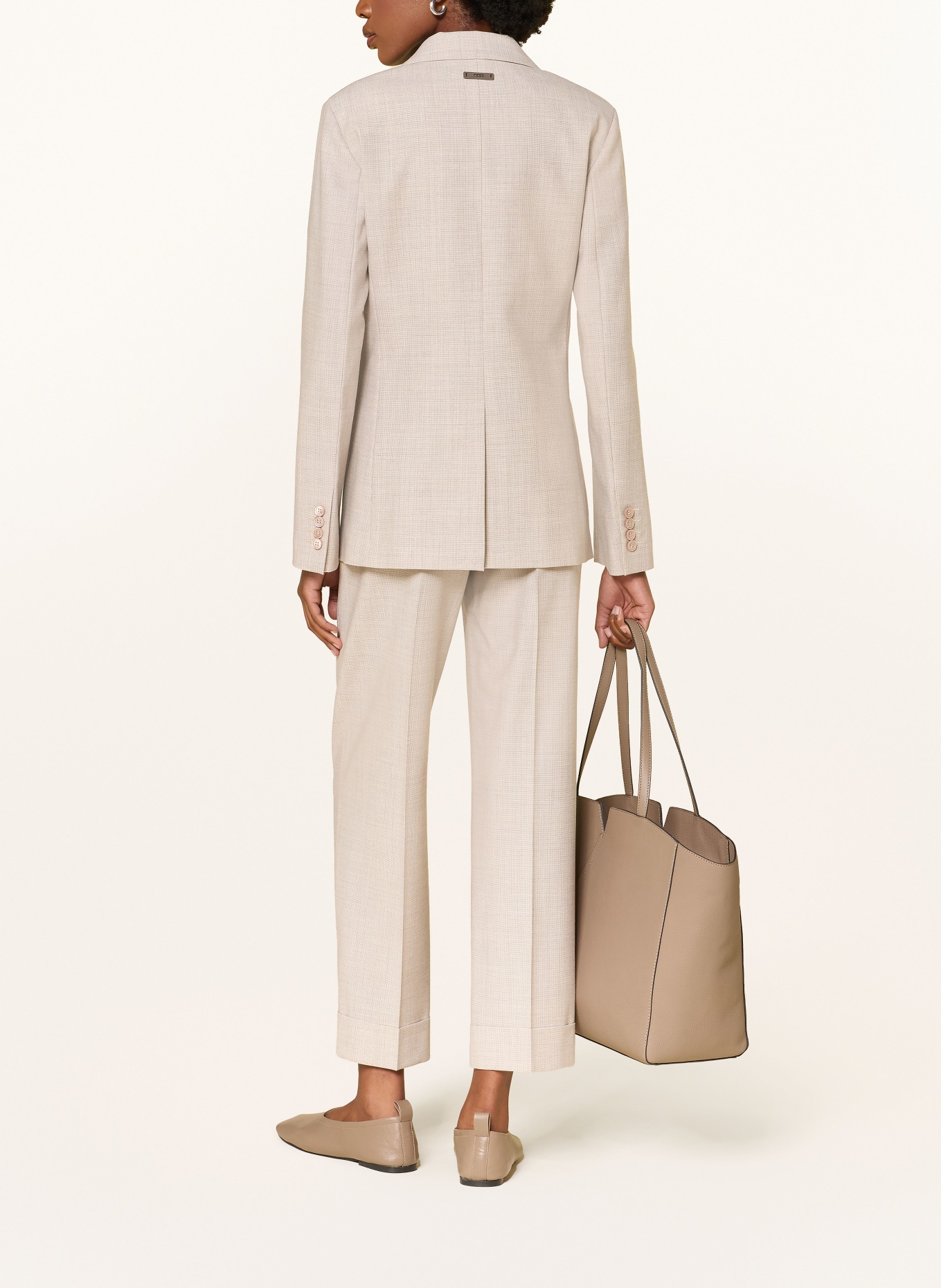 PESERICO Trousers with glitter thread: BEIGE