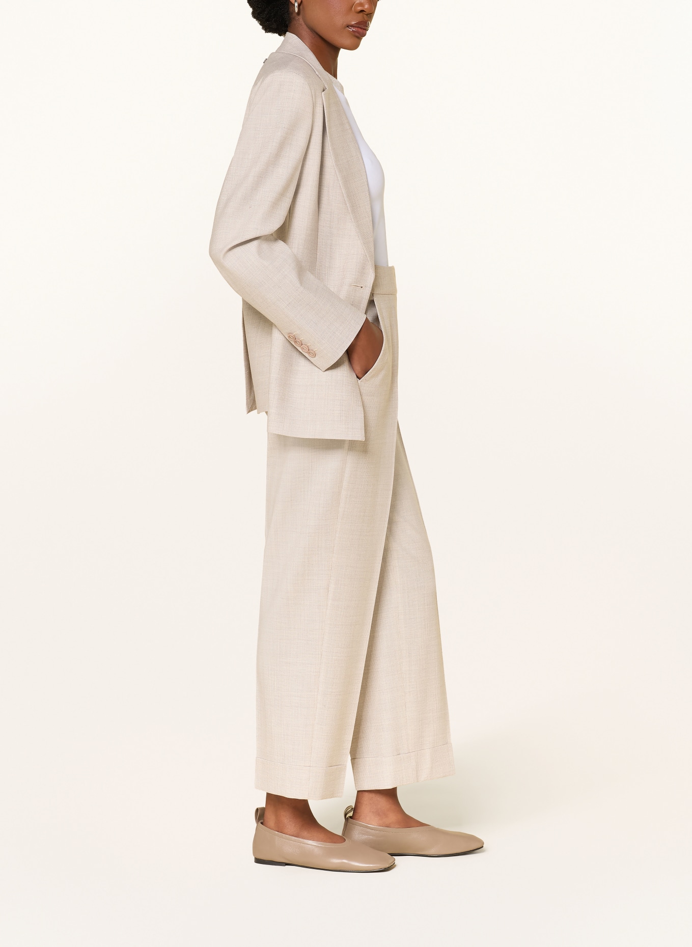 PESERICO Trousers with glitter thread: BEIGE
