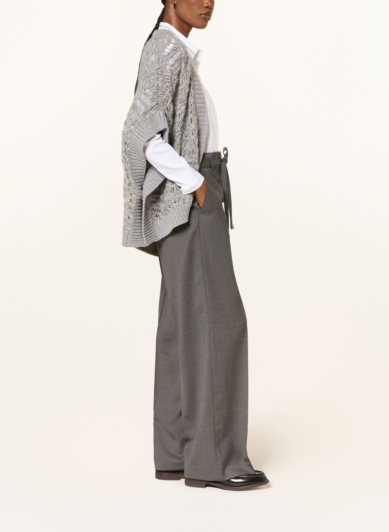 PESERICO Marlenehose: DUNKELGRAU / SCHWARZ