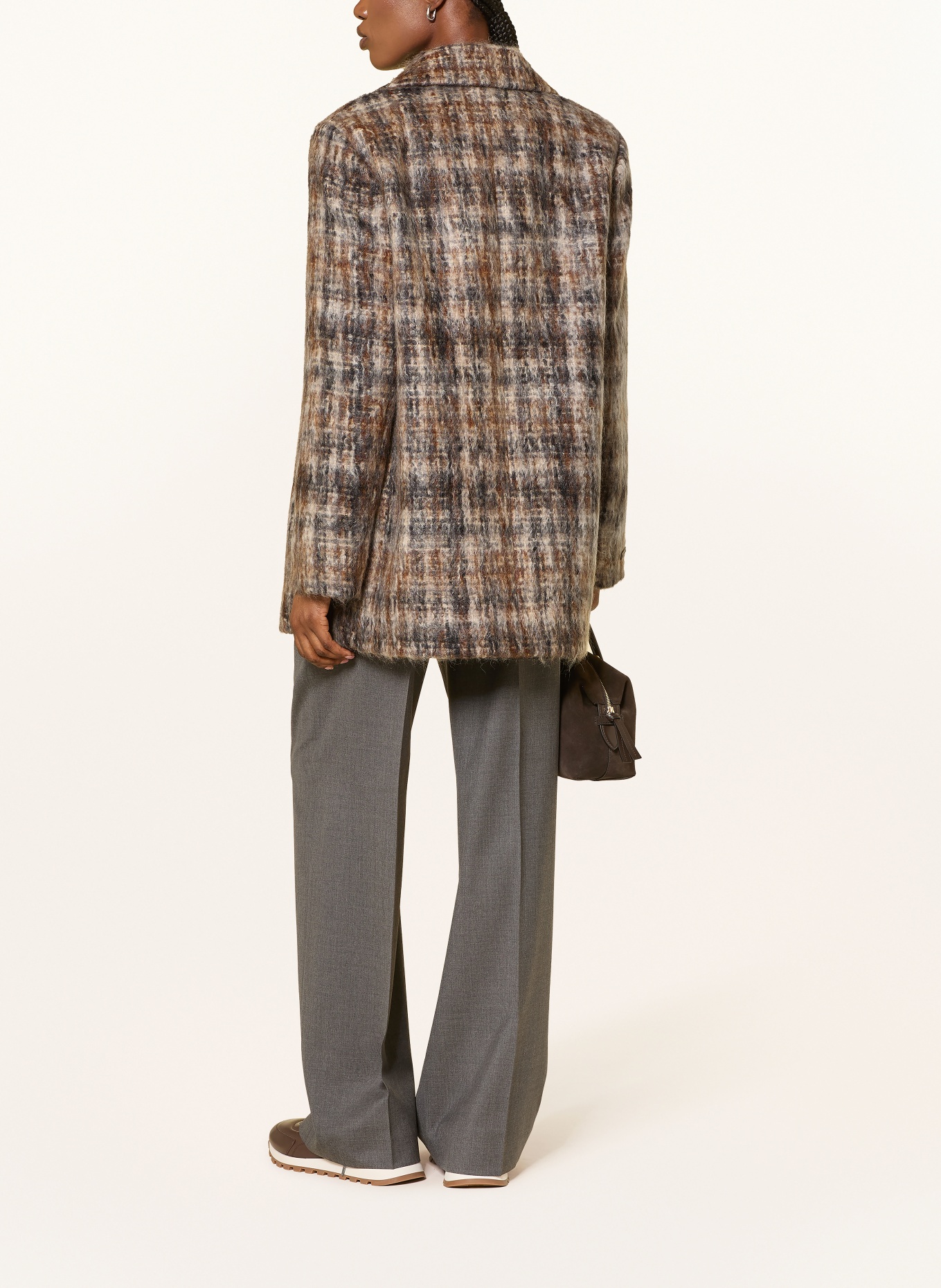 PESERICO Cabanjas met mohair: GRIJS / BRUIN / ZWART