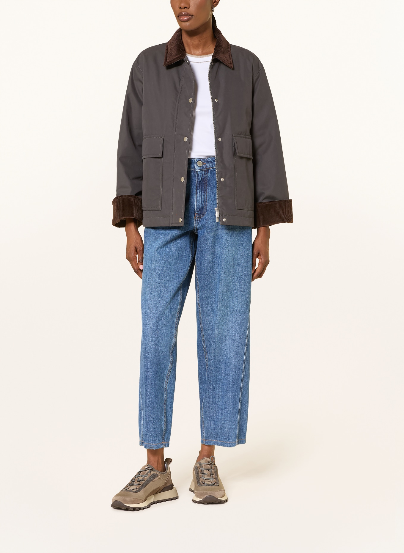 PESERICO Blazer: DONKERGRIJS / MARRON FONCÉ