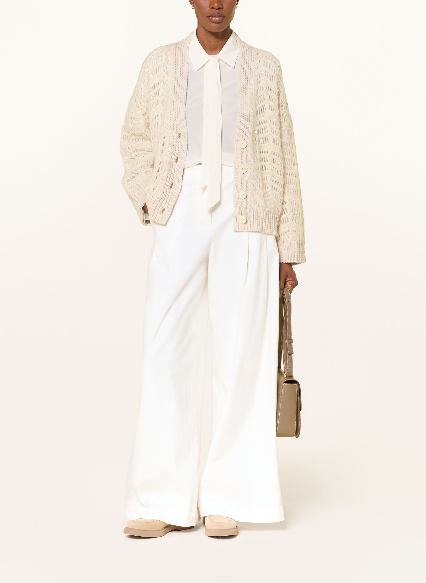 PESERICO Pantalon palazzo: ÉCRU