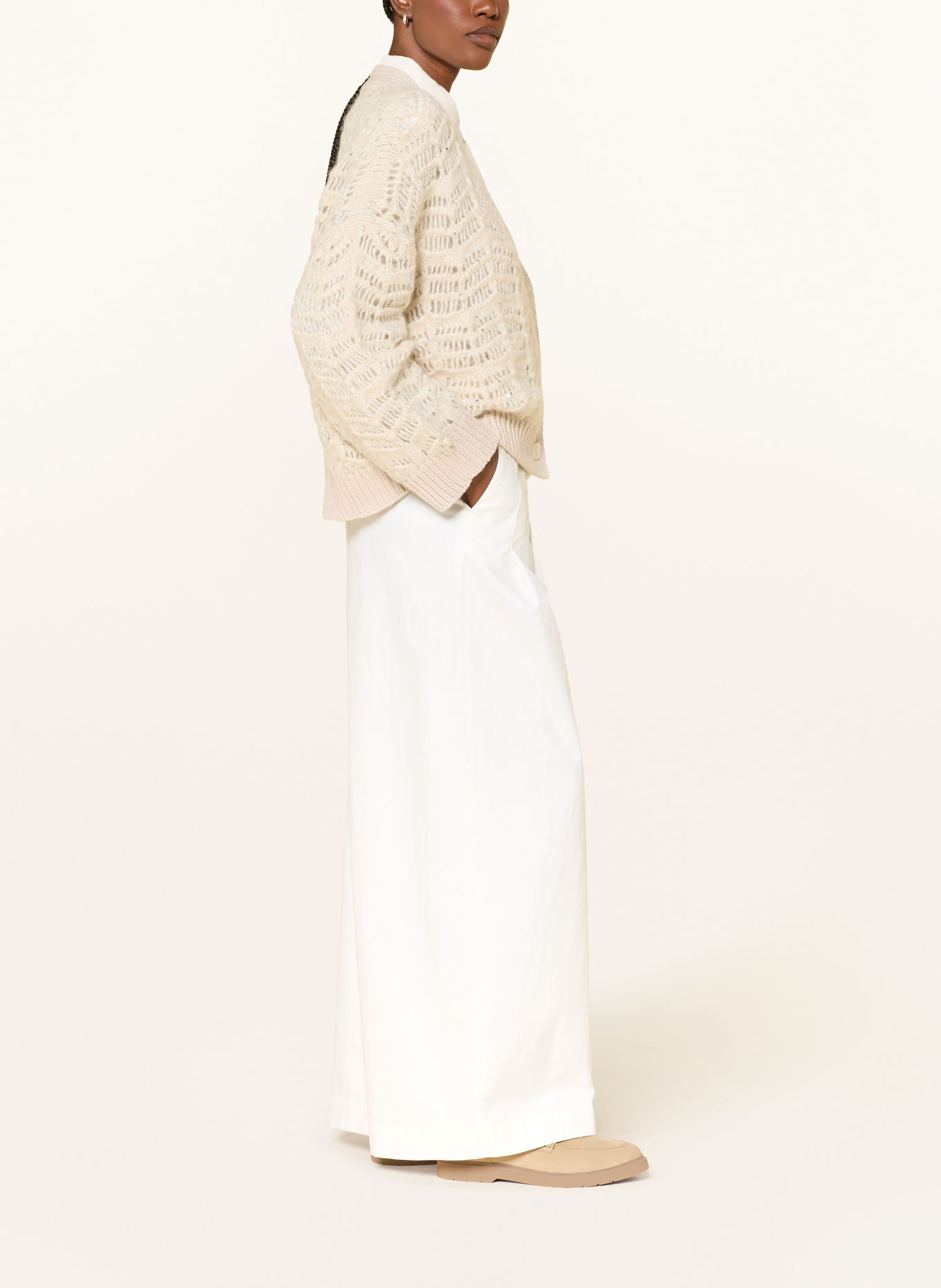 PESERICO Pantalon palazzo: ÉCRU