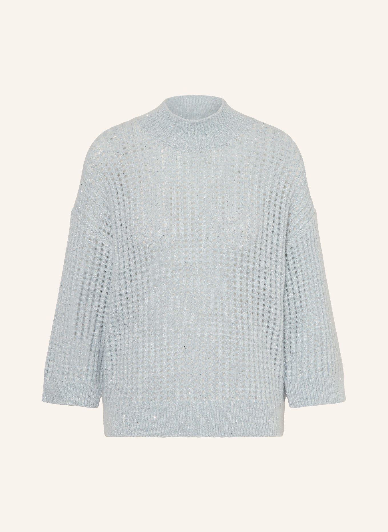 PESERICO Pullover mit Pailletten und 3/4-Arm: BLAUGRAU