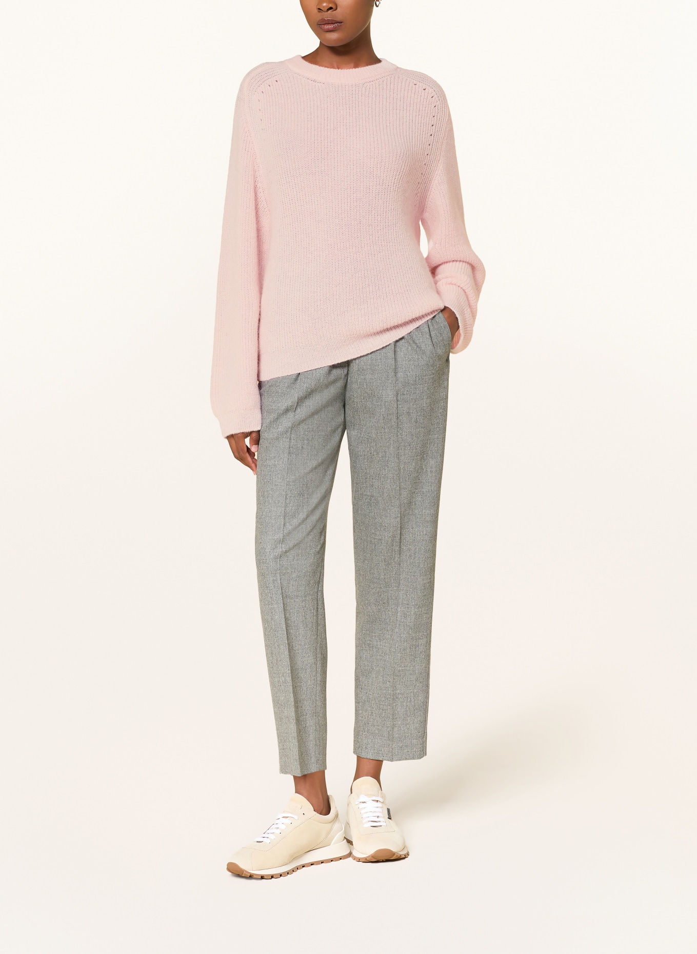 PESERICO Pullover mit Alpaka und Pailletten: HELLROSA