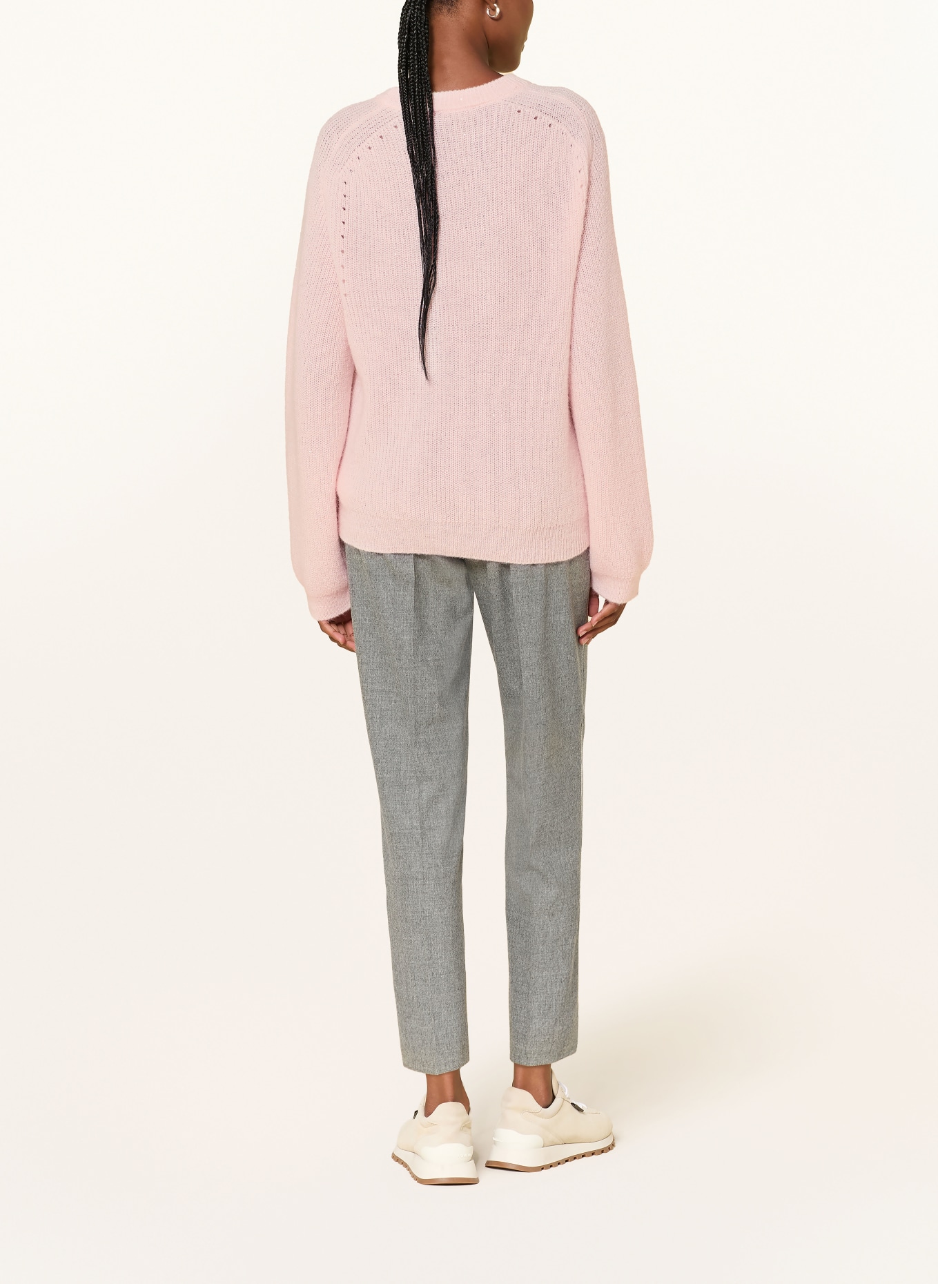 PESERICO Pullover mit Alpaka und Pailletten: HELLROSA