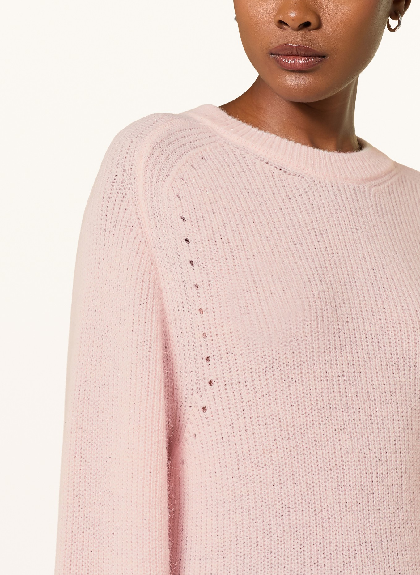 PESERICO Pullover mit Alpaka und Pailletten: HELLROSA
