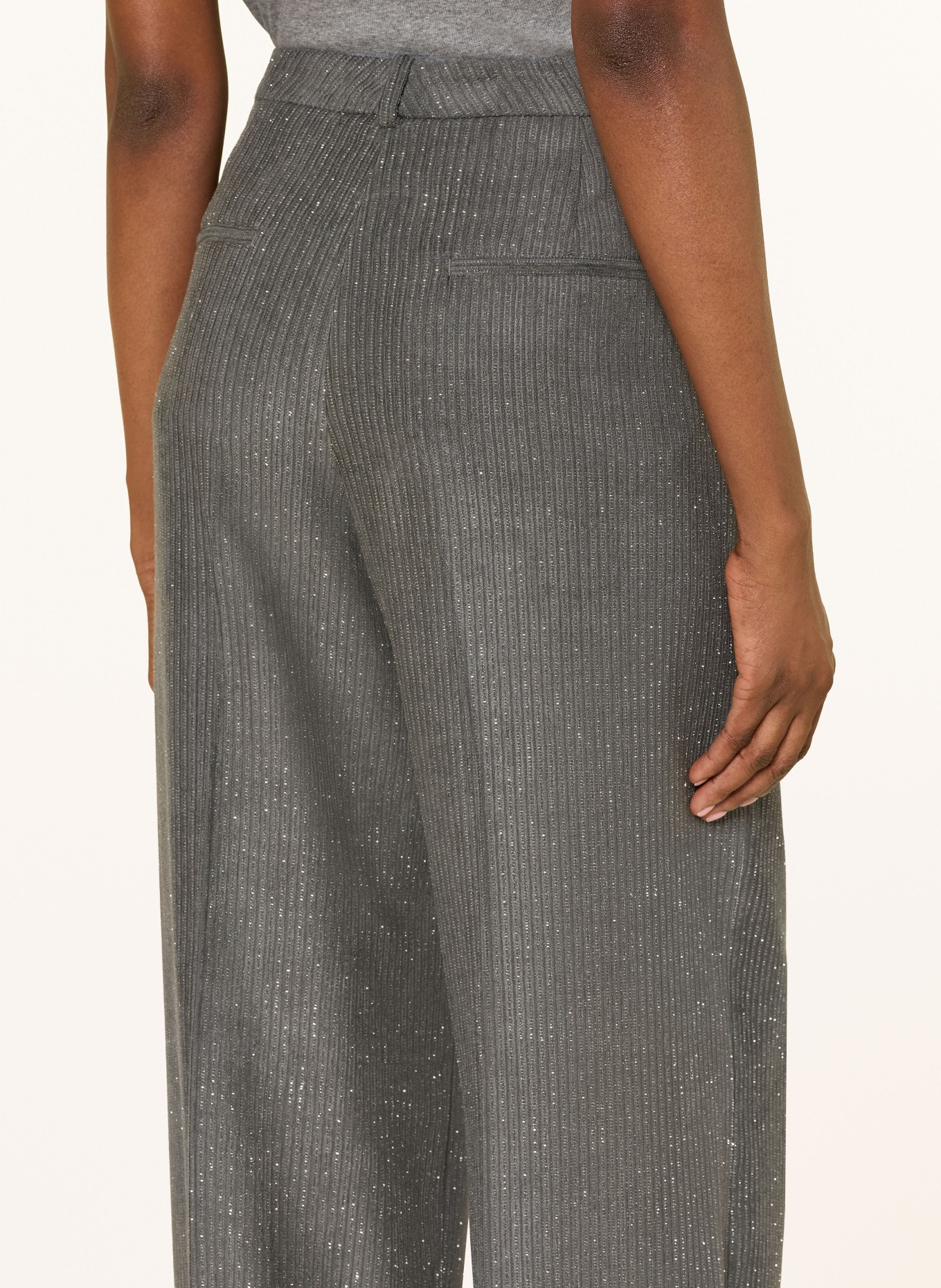 PESERICO Marlenehose mit Glitzergarn: DUNKELGRAU