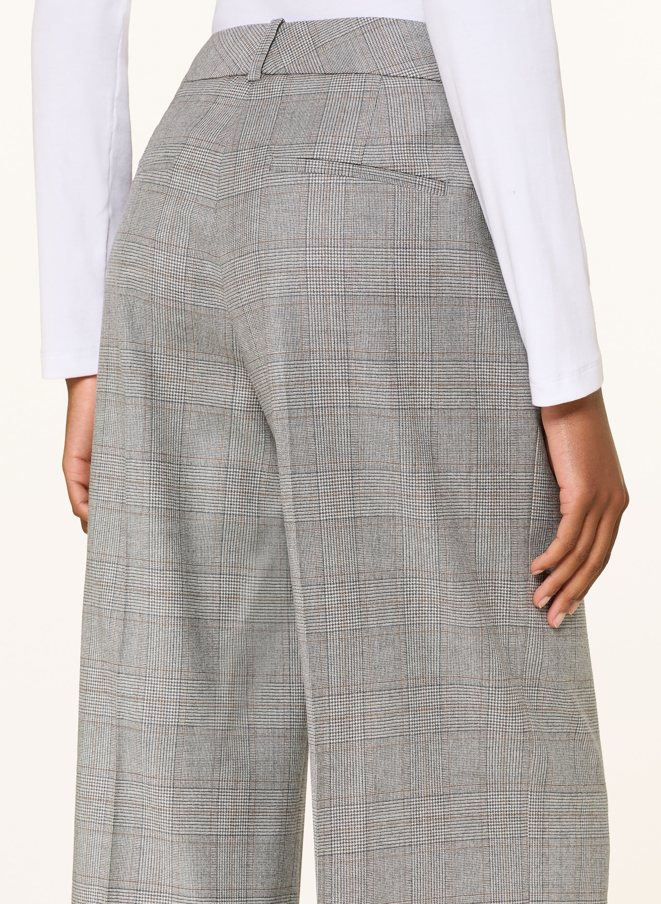 PESERICO Wide-leg trousers: GRAY / BROWN