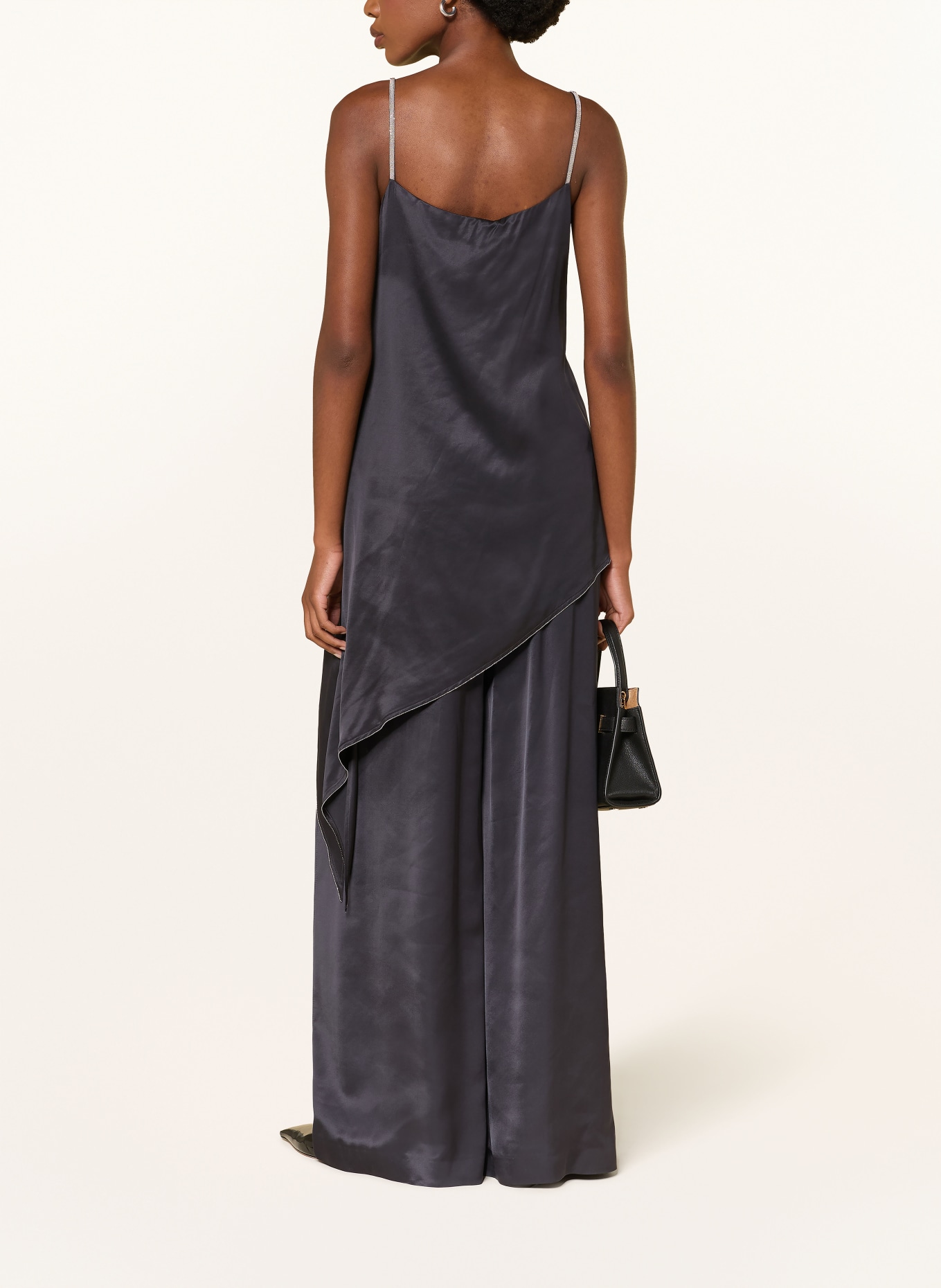 PESERICO Satin Malene Pants: BLACK