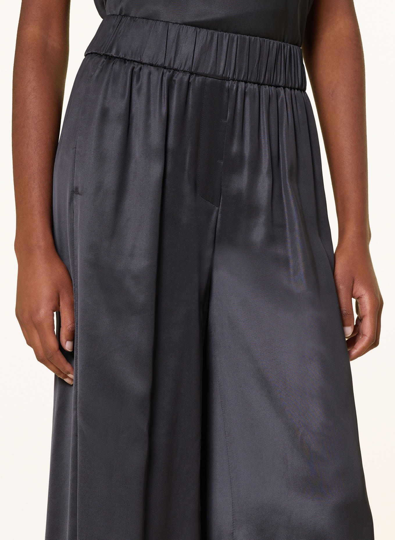 PESERICO Satin Malene Pants: BLACK