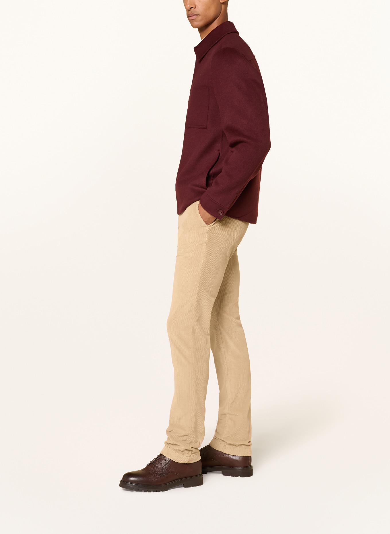 JACOB COHEN Pantaloni din velur BOBBY, croială slim fit: BEJ