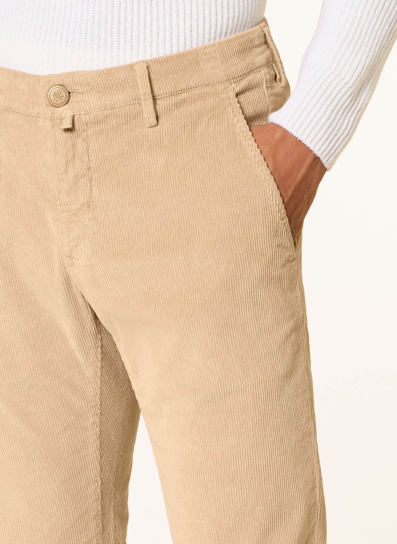 JACOB COHEN Pantaloni din velur BOBBY, croială slim fit: BEJ