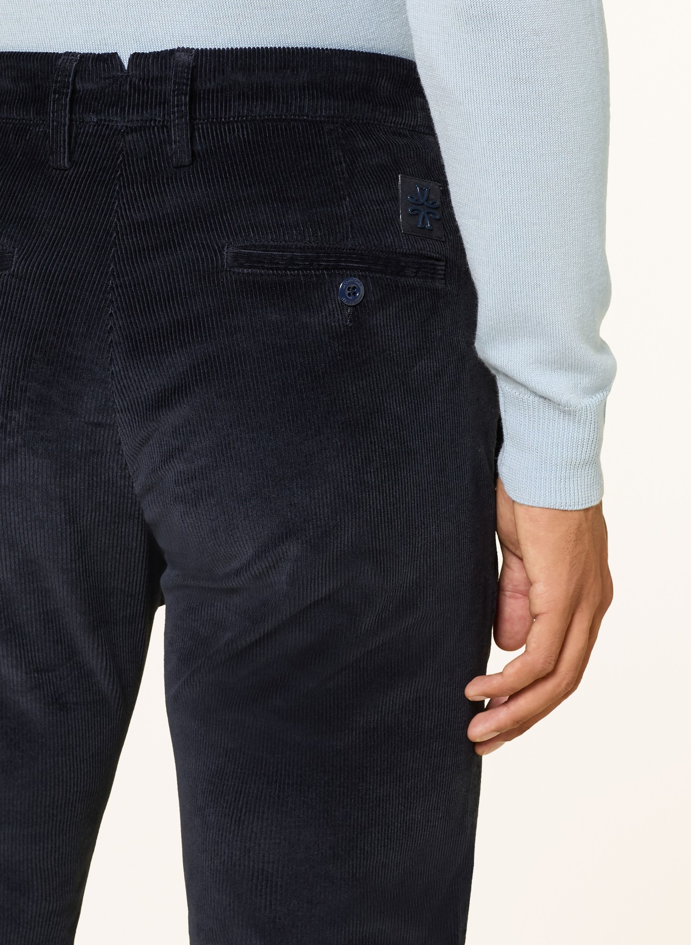 JACOB COHEN Pantaloni din velur BOBBY, croială slim fit: ALBASTRU ÎNCHIS