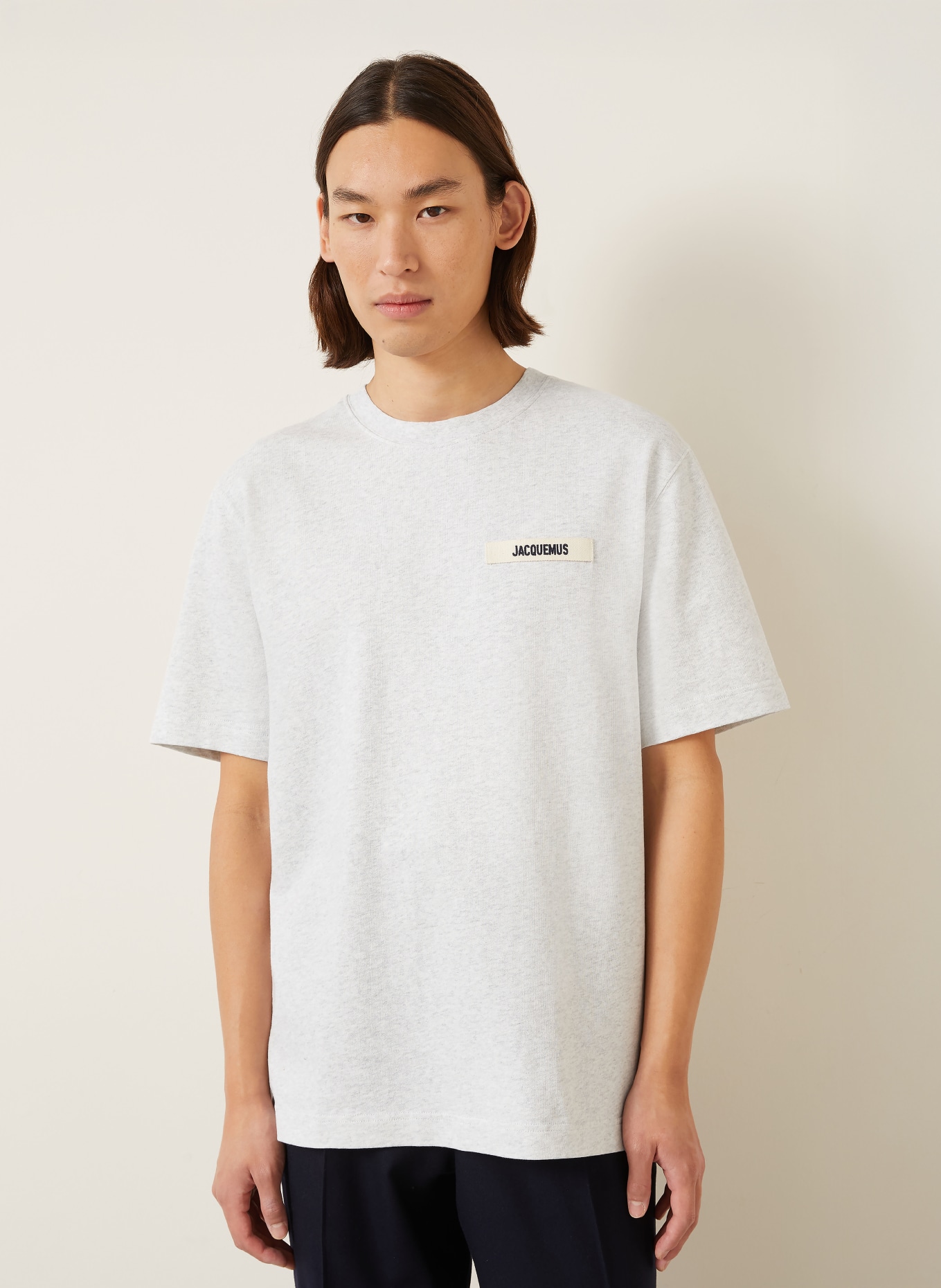 JACQUEMUS T-shirt LE TSHIRT GROS GRAIN: GRIS CLAIR / GRIS