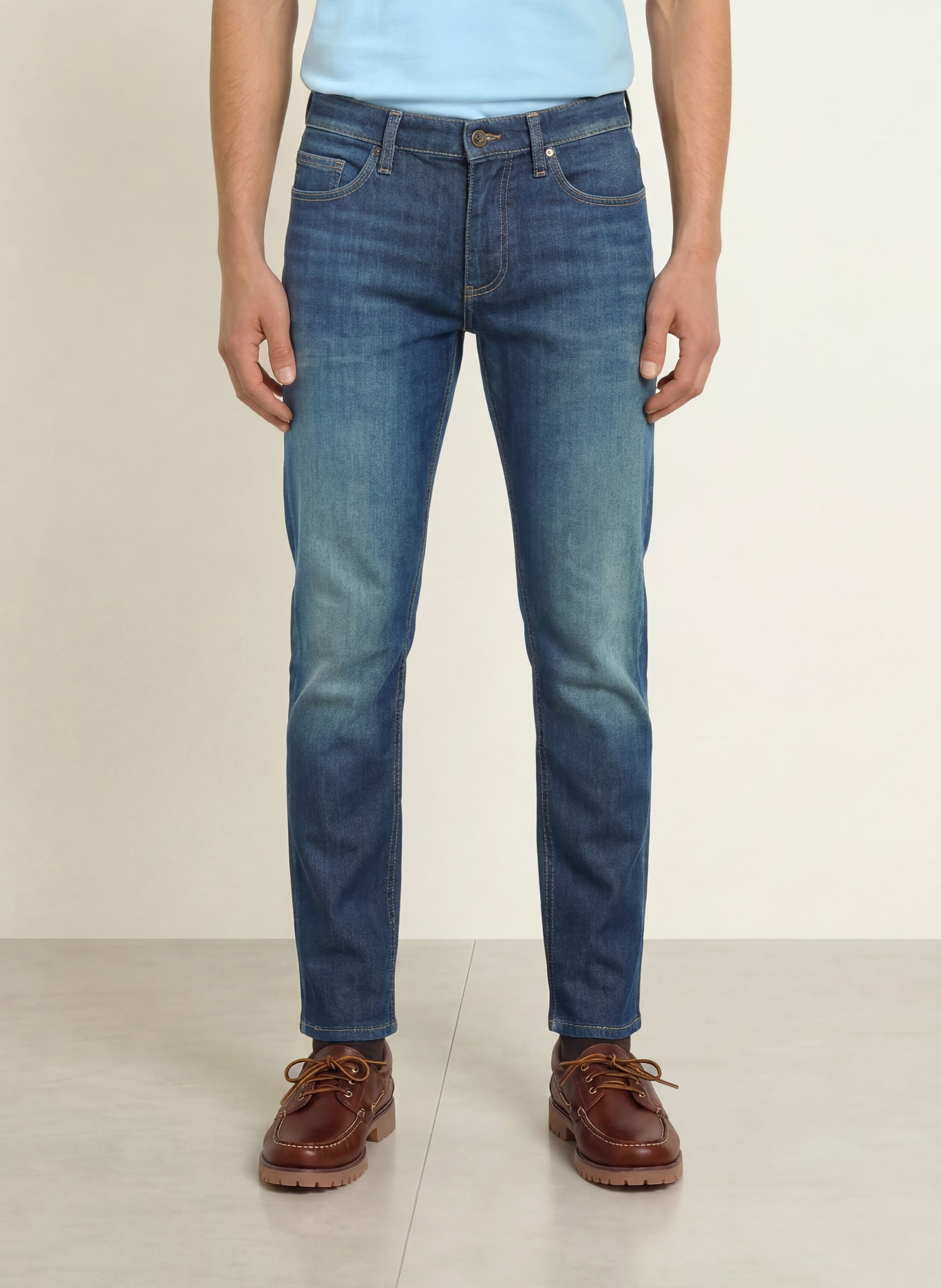 MOS MOSH Gallery Džíny MMGANDREW PARMA Slim Fit: 493 Mid Blue