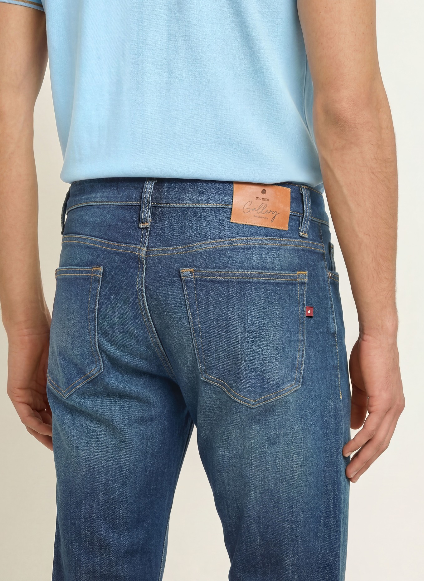 MOS MOSH Gallery Džíny MMGANDREW PARMA Slim Fit: 493 Mid Blue