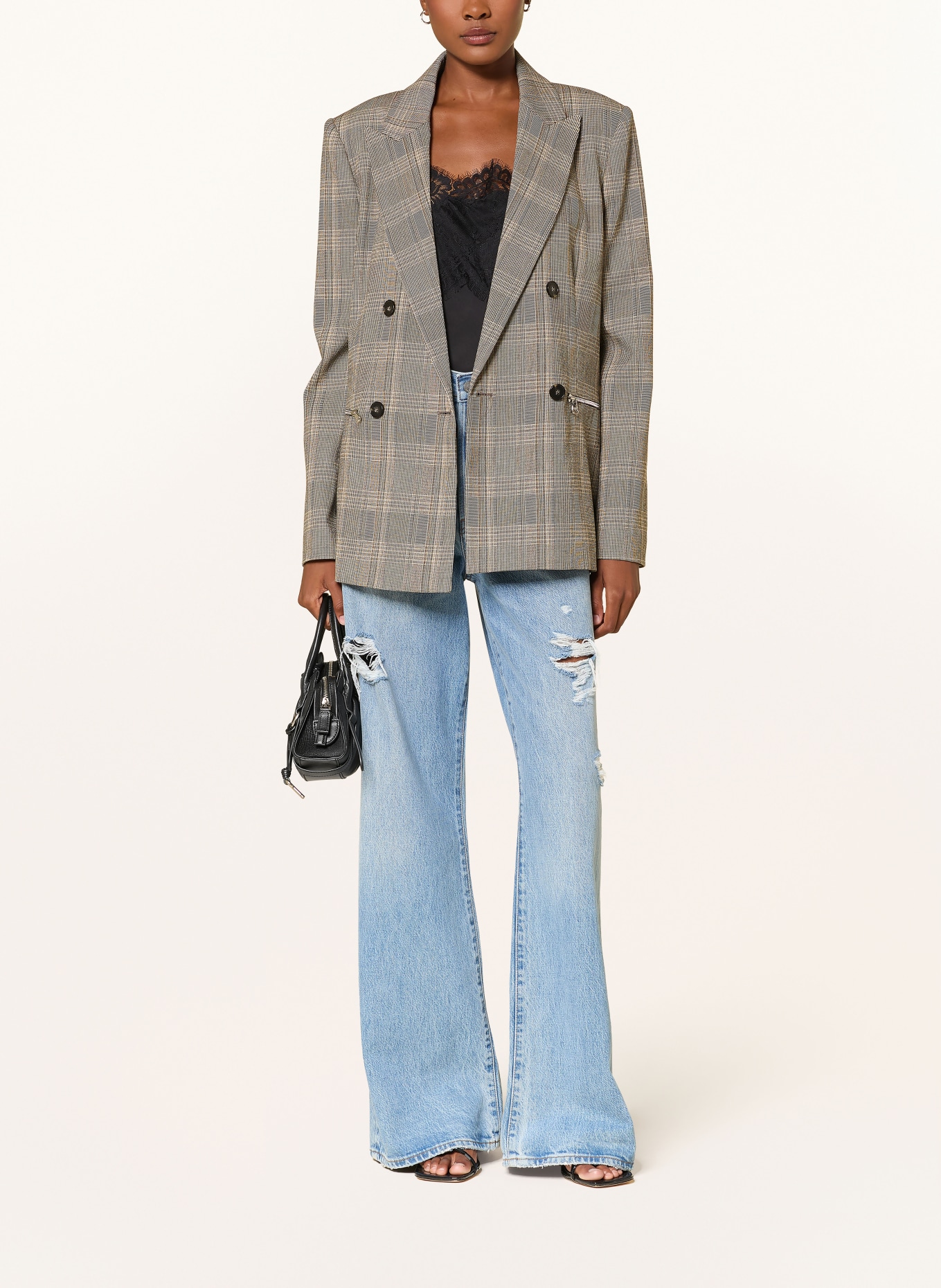 PATRIZIA PEPE Blazer: BRUIN / BEIGE / ZWART