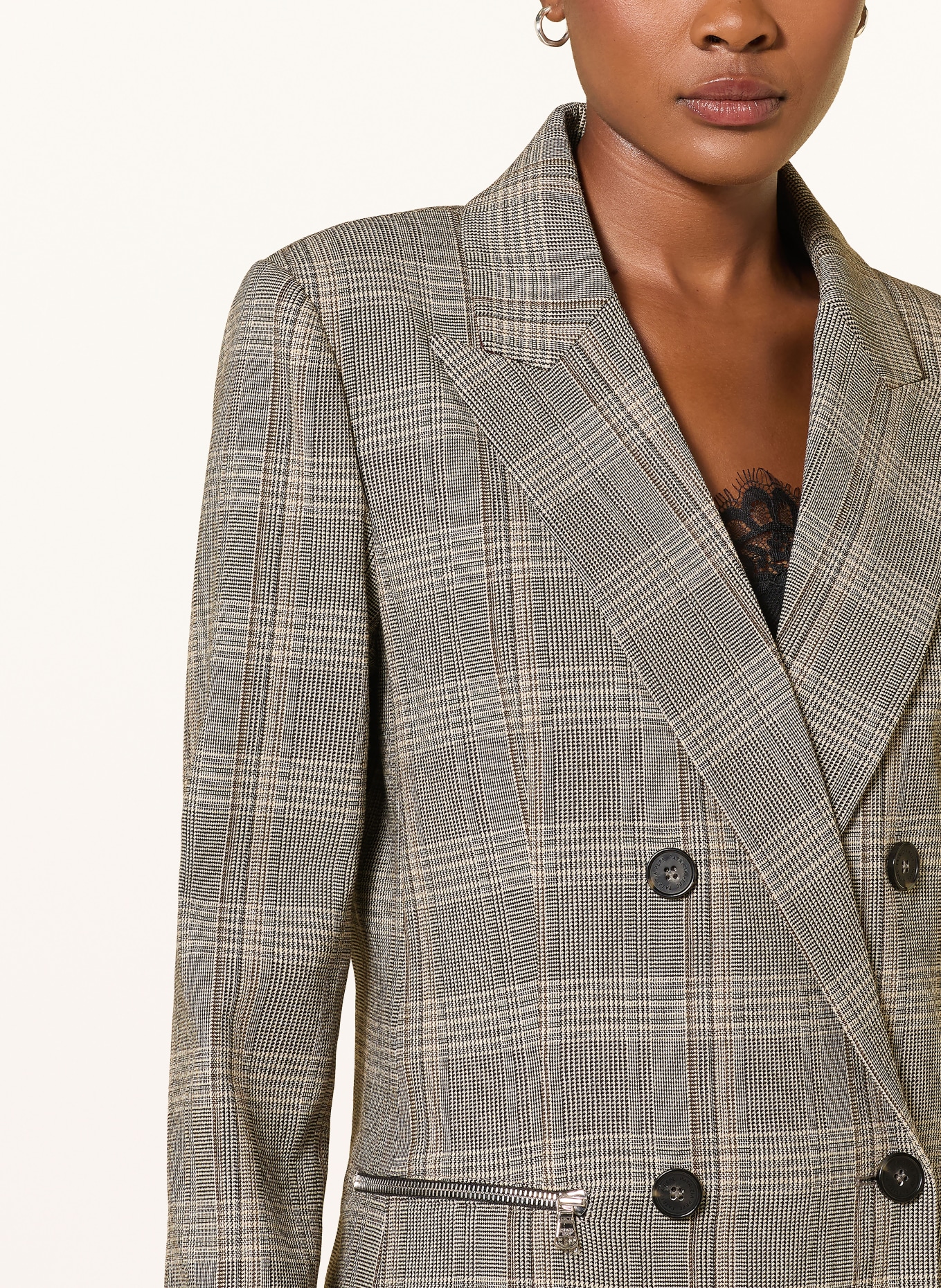 PATRIZIA PEPE Blazer: BRUIN / BEIGE / ZWART
