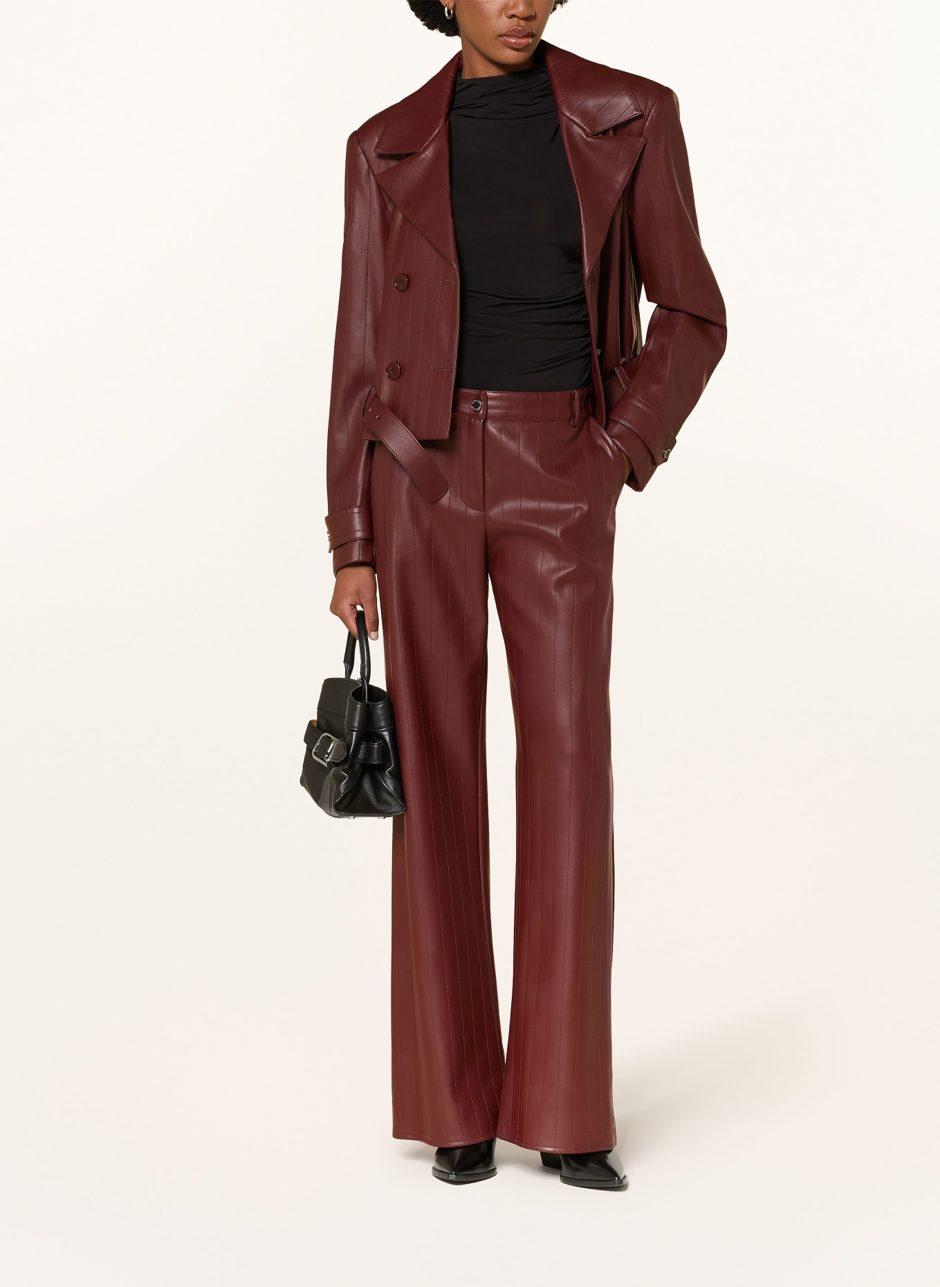 PATRIZIA PEPE Pantaloni bootcut cu aspect de piele: MARO