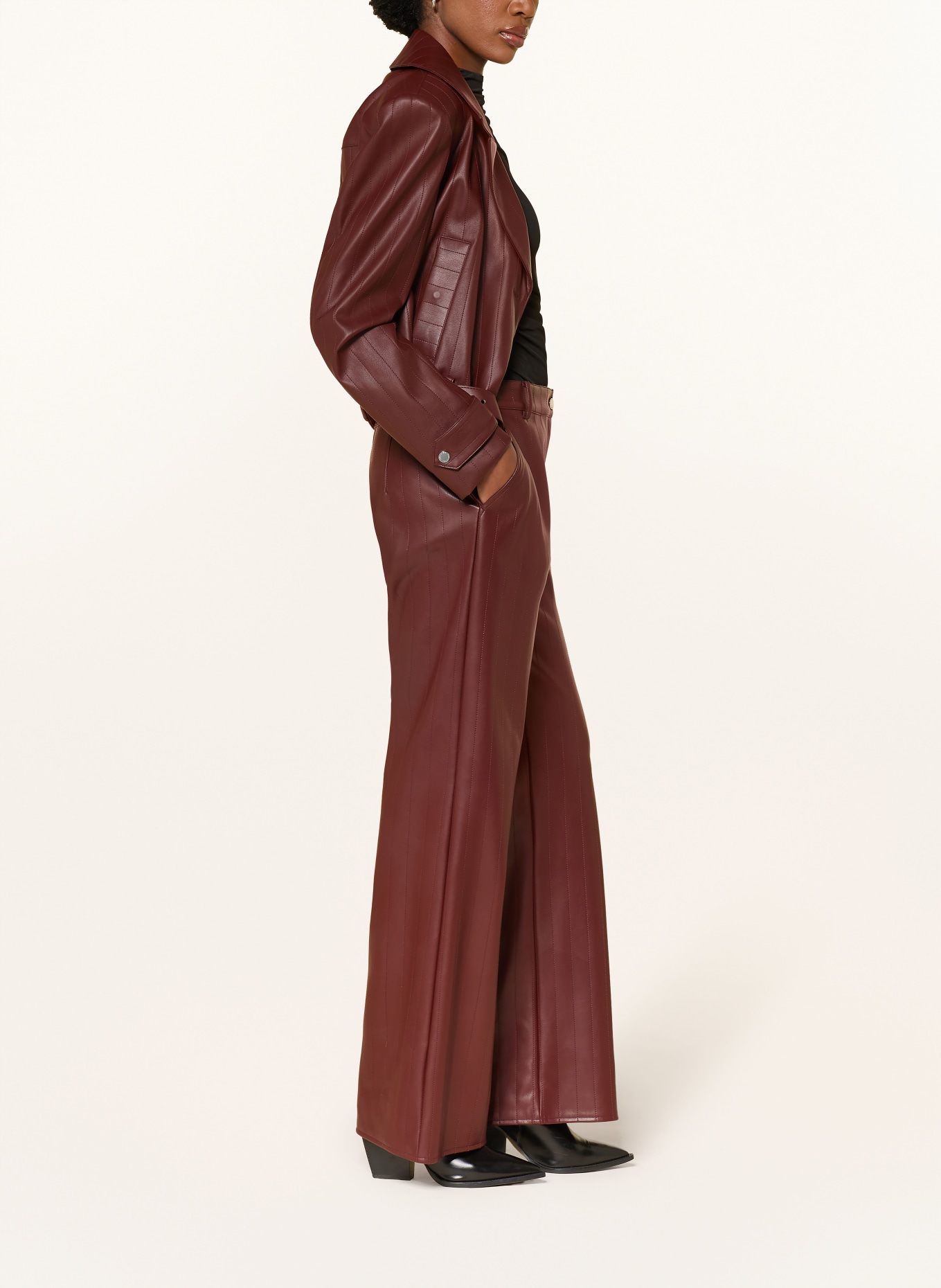 PATRIZIA PEPE Pantaloni bootcut cu aspect de piele: MARO