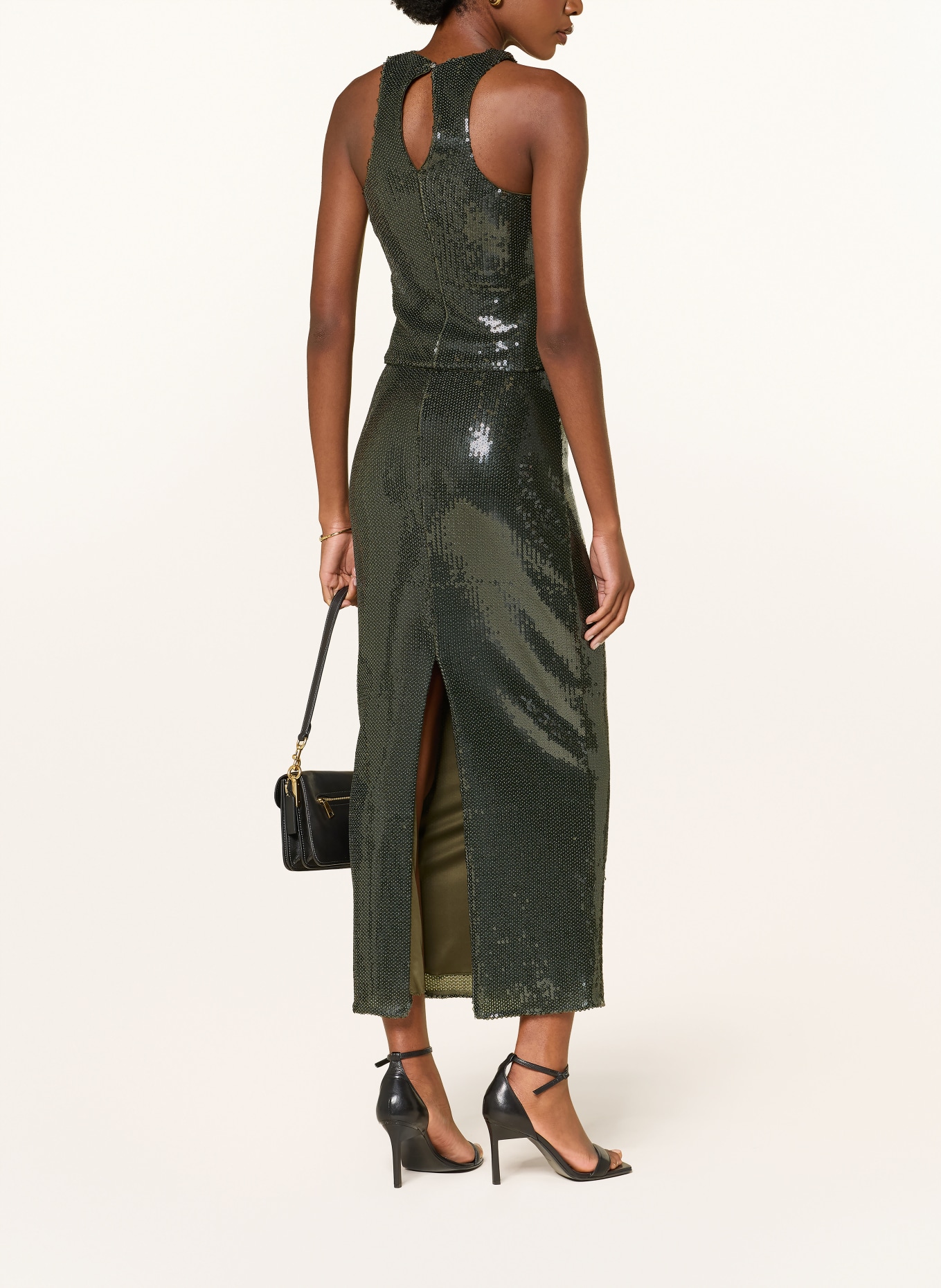 PATRIZIA PEPE Sequin skirt: DARK GREEN