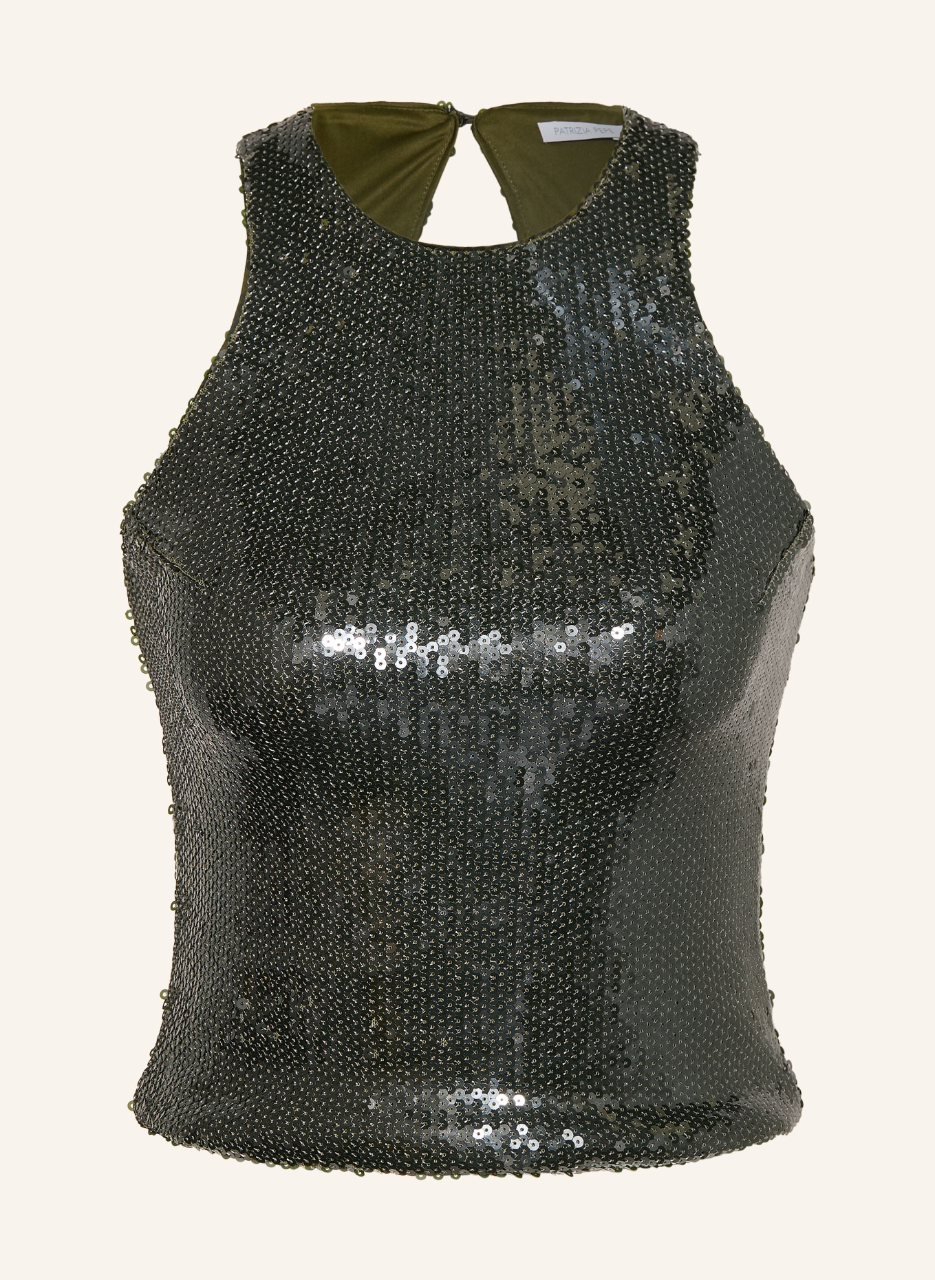 PATRIZIA PEPE Blouse-style top with sequins: DARK GREEN