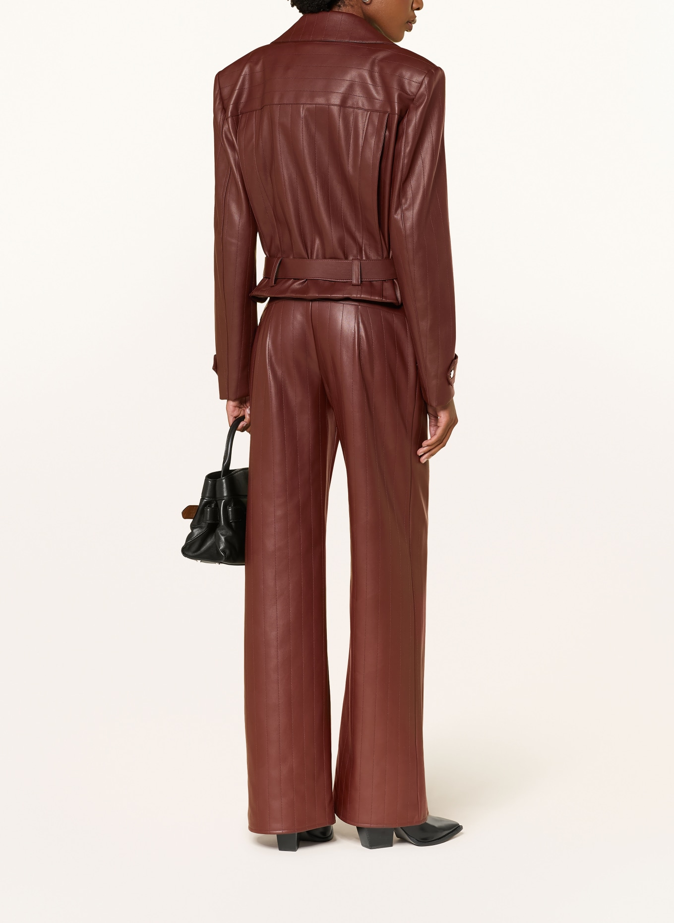 PATRIZIA PEPE Leather-look jacket: BROWN