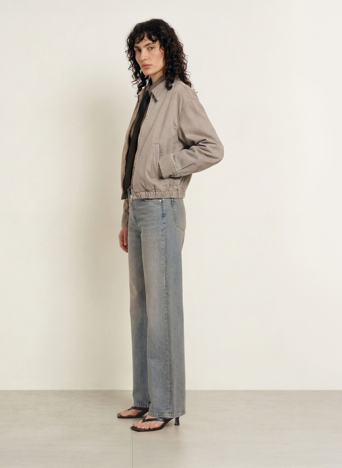 AGOLDE Spijkerjasje NILE: trail md grey brown