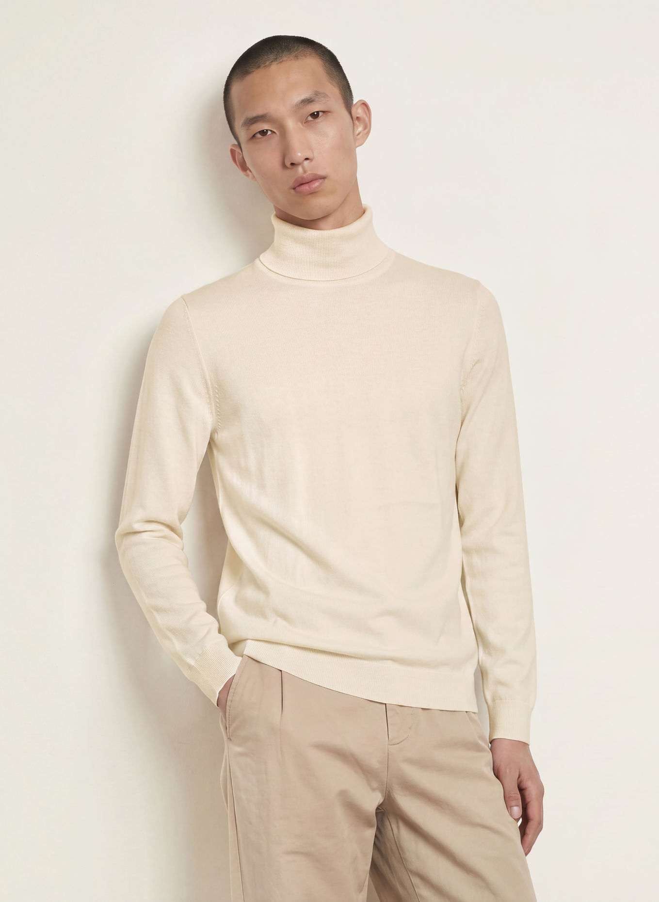 PAUL Rollkragenpullover aus Merinowolle: CREME