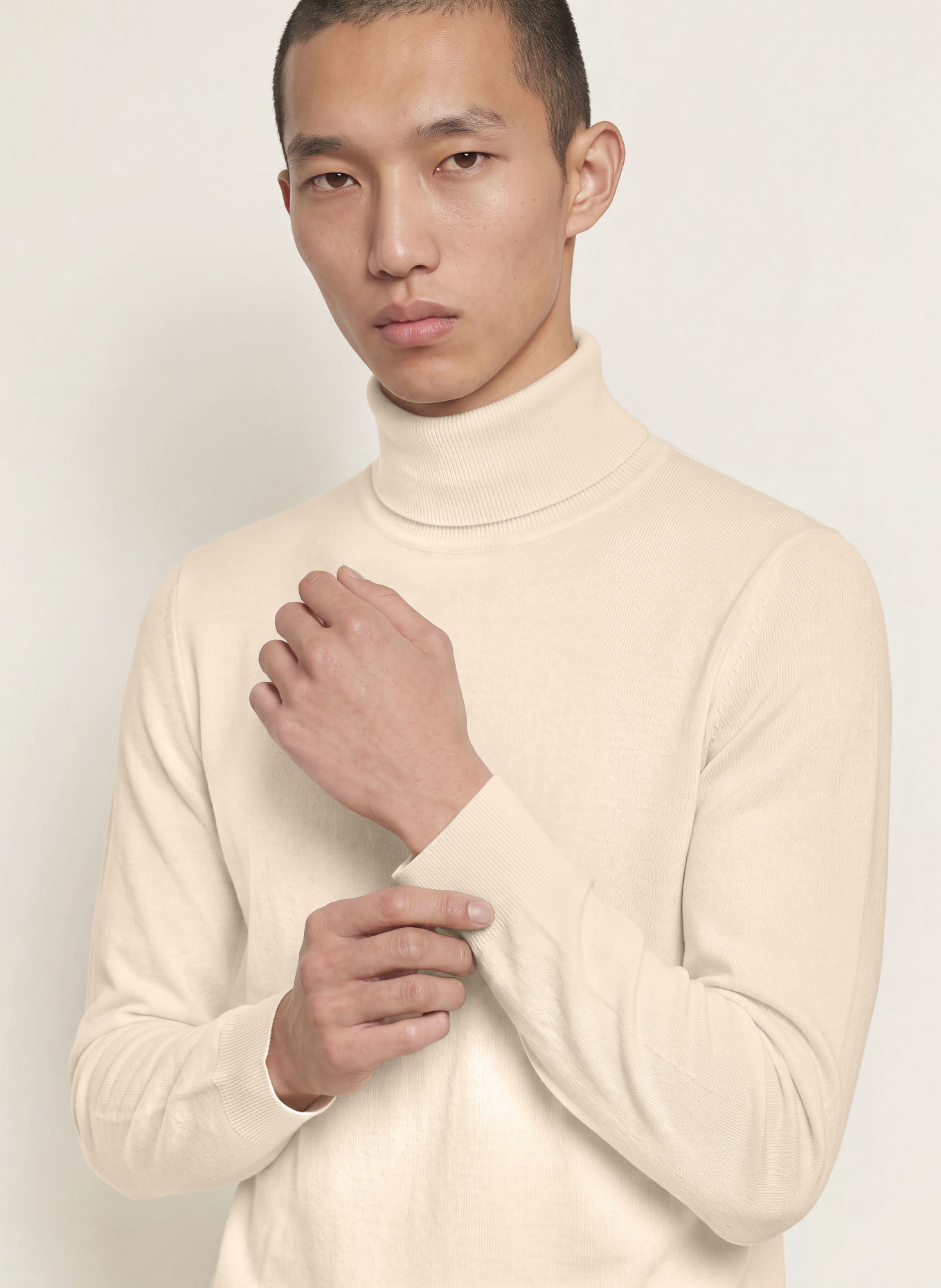 PAUL Rollkragenpullover aus Merinowolle: CREME