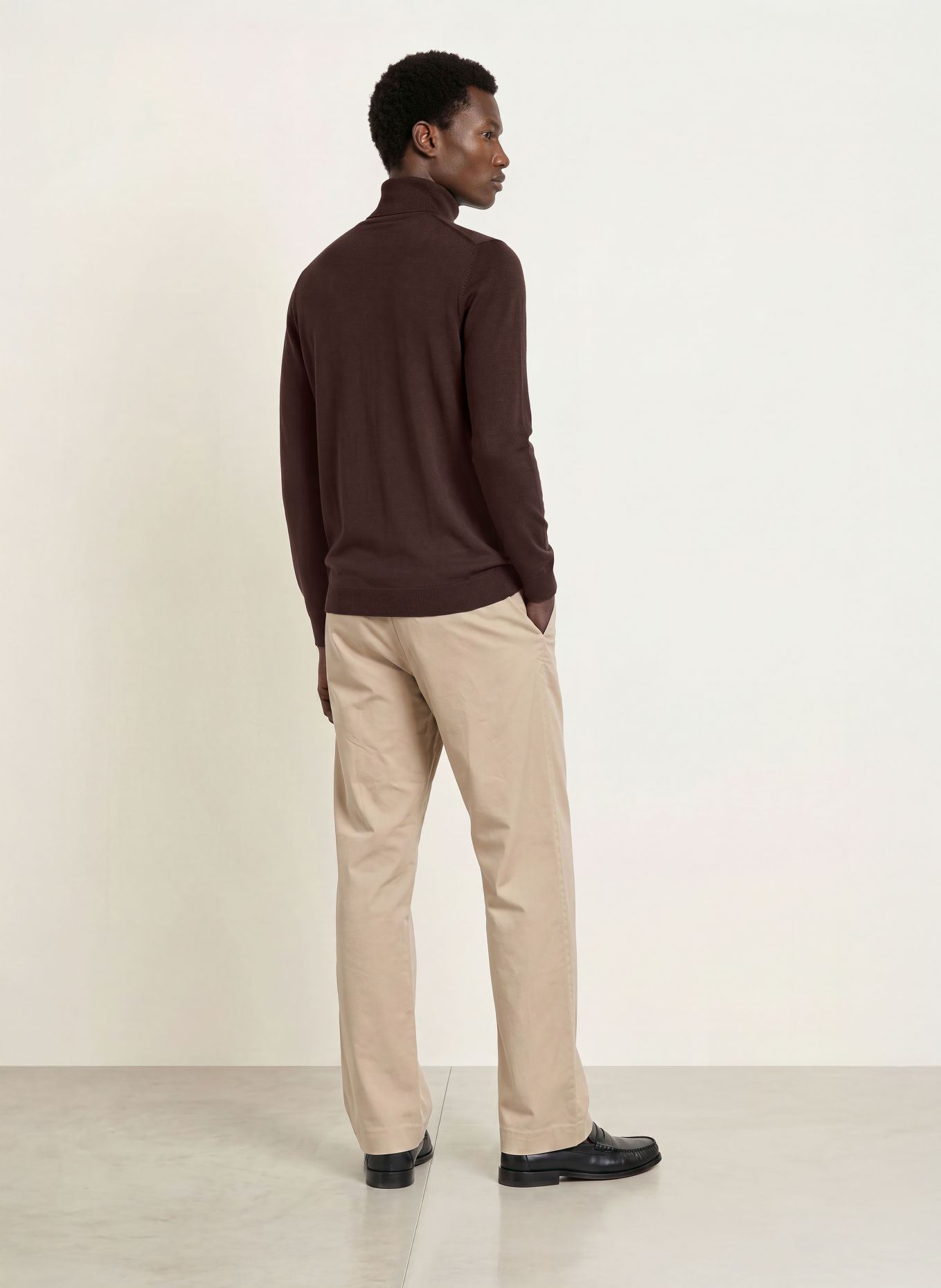 PAUL Rollkragenpullover aus Merinowolle: DUNKELBRAUN