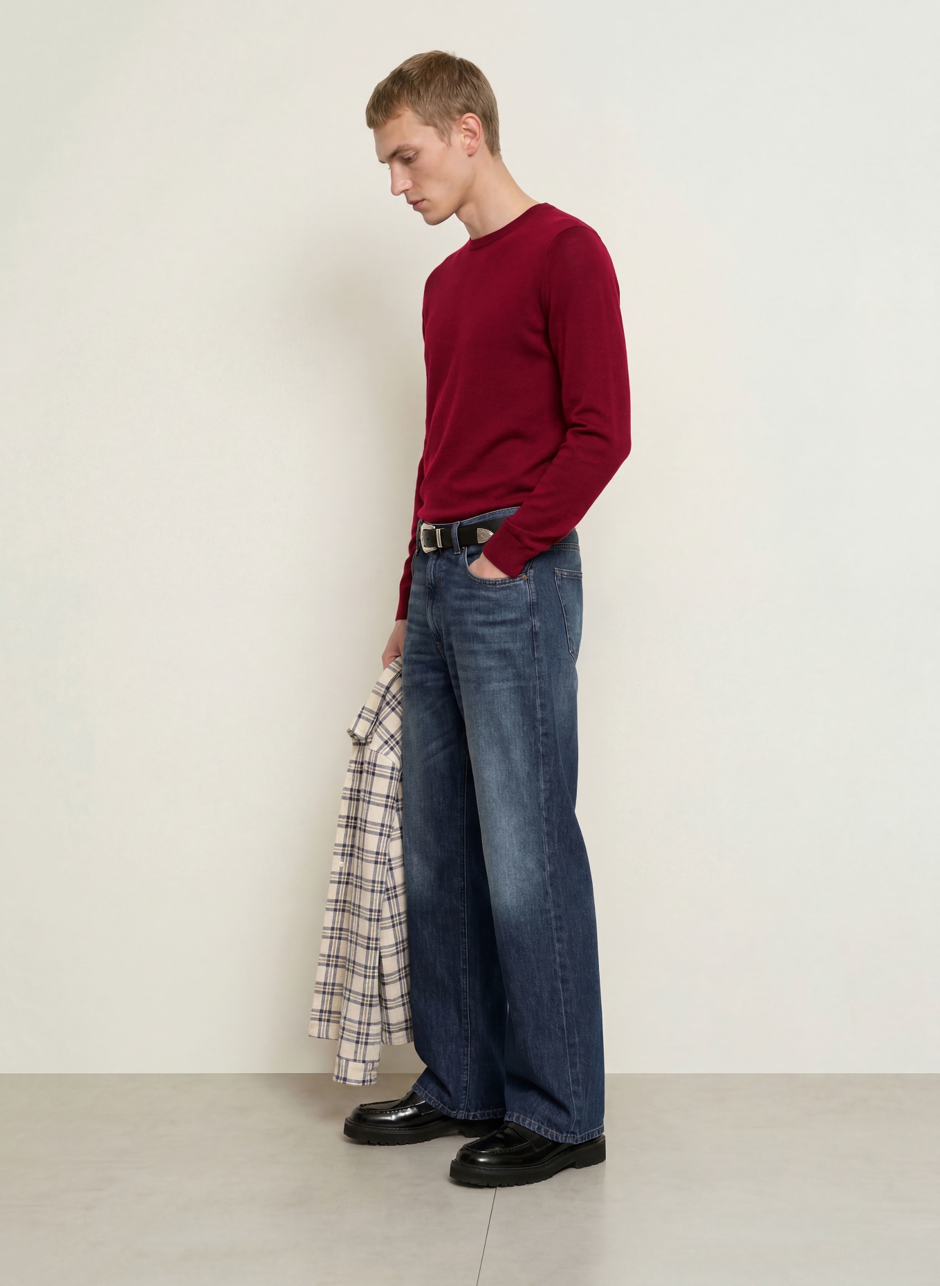 PAUL Pullover: DUNKELROT