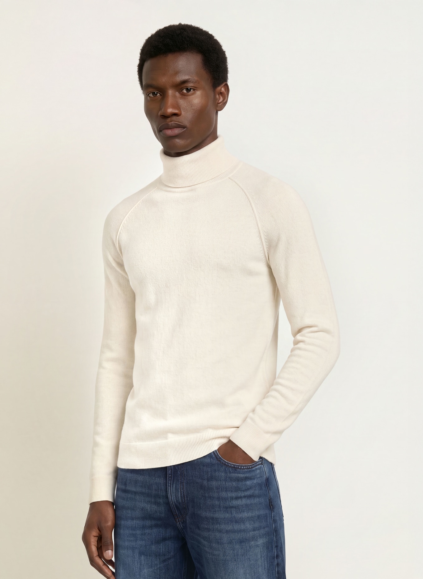 PAUL Rollkragenpullover aus Cashmere: WEISS